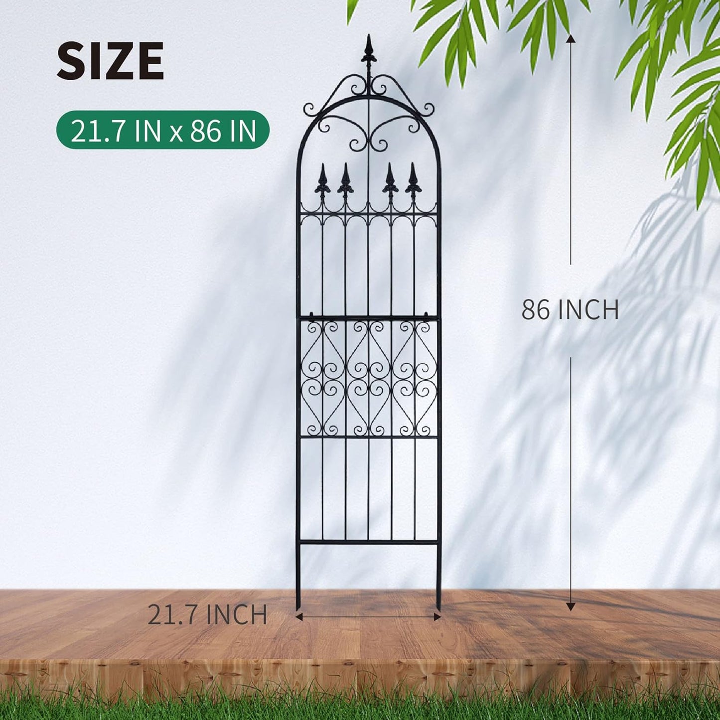 Garden Trellises 86” x 21.7” for Climbing Plants 7.2FT Metal Iron Wire Vine Flower Trellis Perfect for Supporting Climbing Plants Outdoor, Roses, Vines, Flowers, and Vegetables