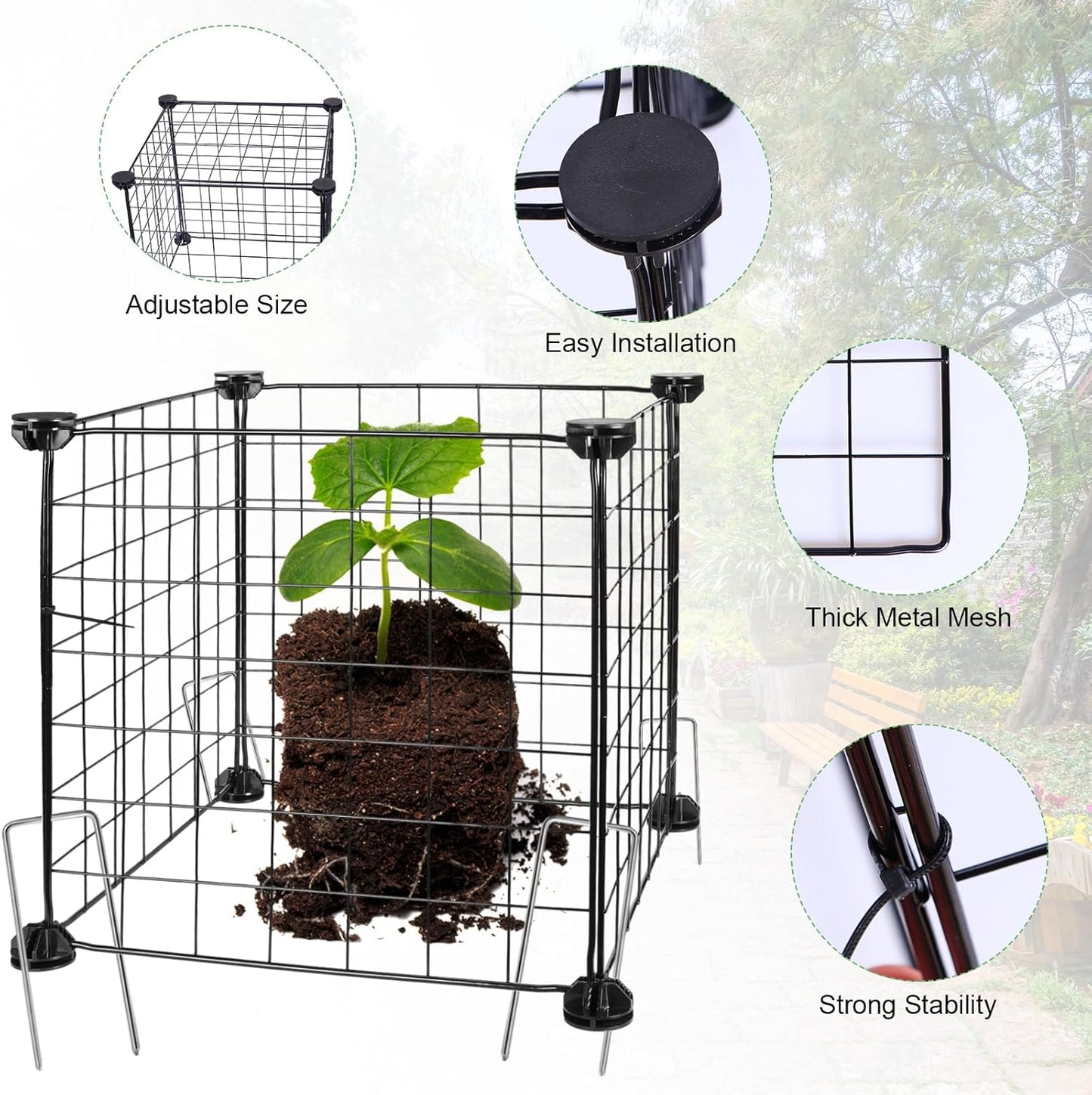8 Set Wire Plant Covers Plant Protectors from Animals,80 Pcs 12"X12" Chicken Garden Cloches for Plants Metal Meshes for Protect Plants Vegetables