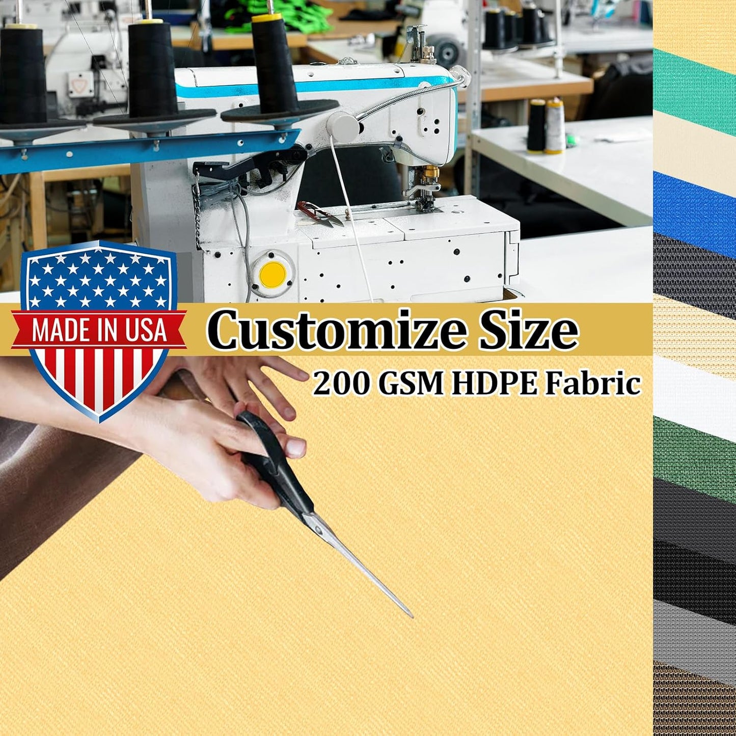 Shade&Beyond Customized Size 11' X 12' Shade Cloth with Grommets, 90% UV Protection UV Protection Mesh Tarp Sun Screens for Patio GN01, Sand