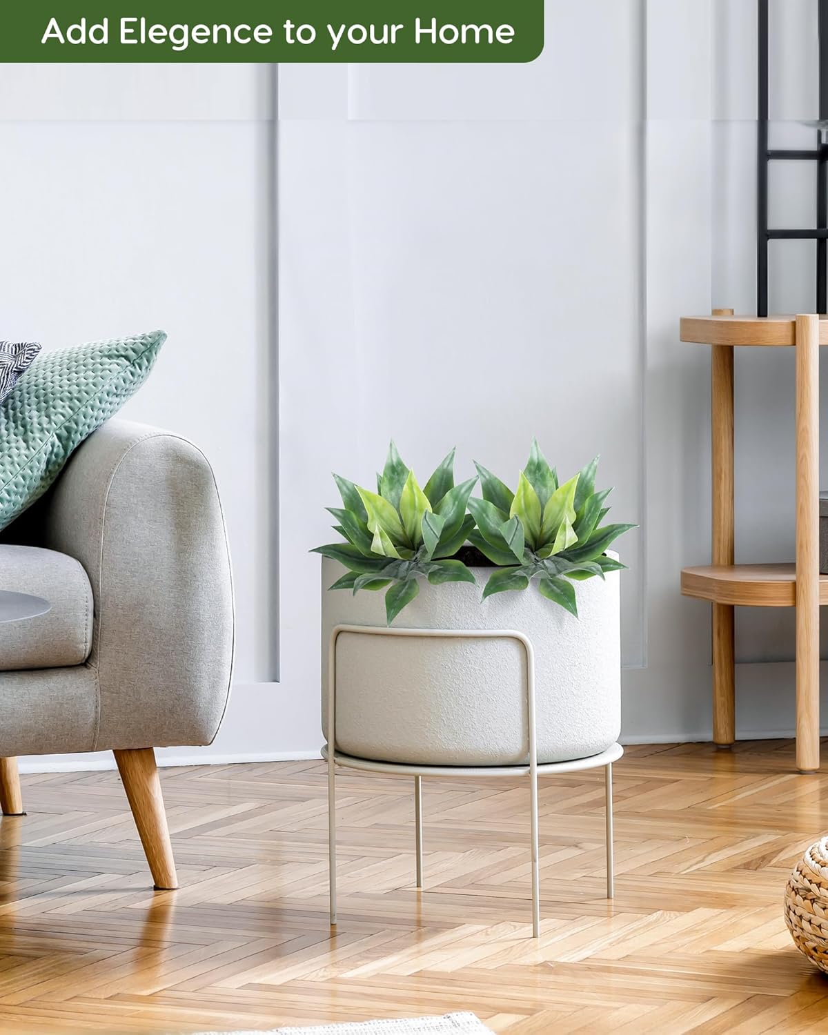 Velener Artificial Outdoor Agave Plants, Outdoor Faux Plants with Broad Leaves, Small Size UV Resistant Fake Agave Plants for Indoor and Outdoor Decor(14 Inch)-2 Pack