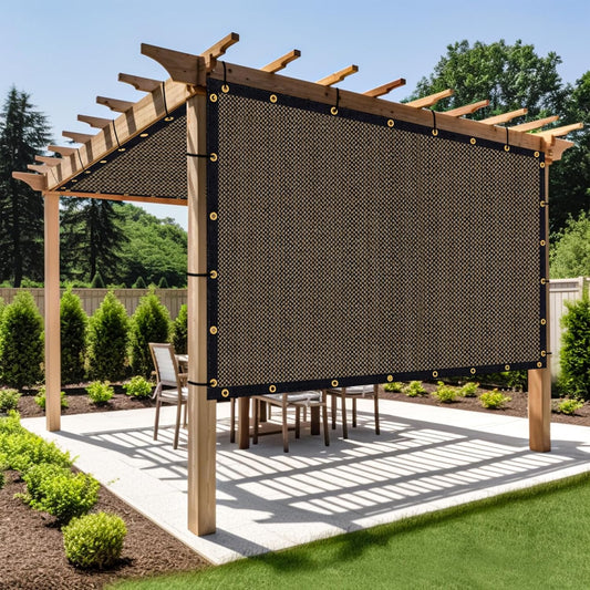 Shade&Beyond Customized Size 14' X 16' Shade Cloth with Grommets, 90% UV Protection UV Protection Mesh Tarp Sun Screens for Patio GN01, Mocha