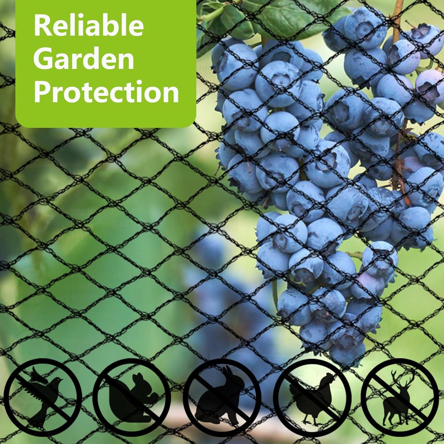 15 x 20 FT Bird Netting for Garden Woven Mesh Garden Netting for Plants, Vegetable, Fruit Trees, Blueberry Bushes, Strawberries Against Birds, Deer, Squirrels and Other Animals