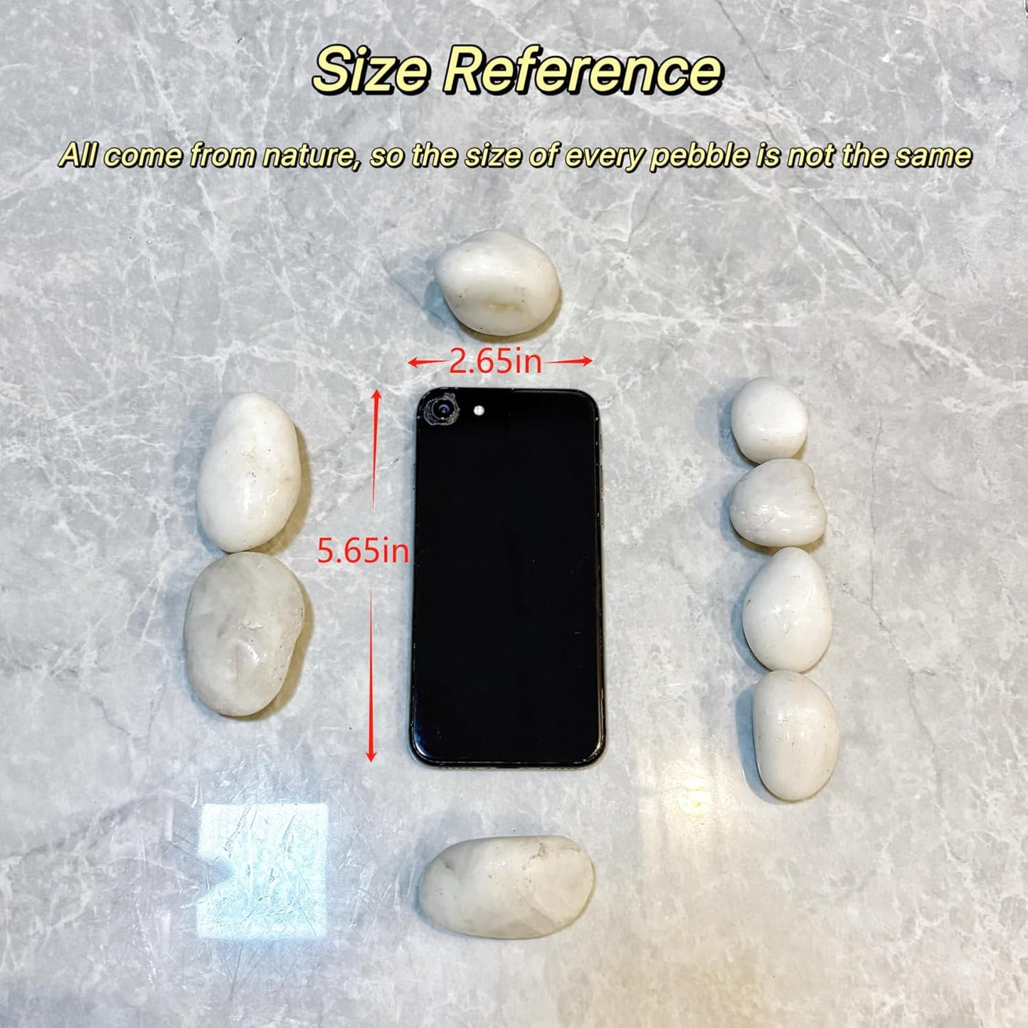 20lbs River Rocks, 1-2Inch Decorative Ornamental Natural Pebbles for Garden Couryard Landscaping Stones, Gravel Filler for Fish Tank,Vases,Home Decor,Aquariums,Animal Habitat, White