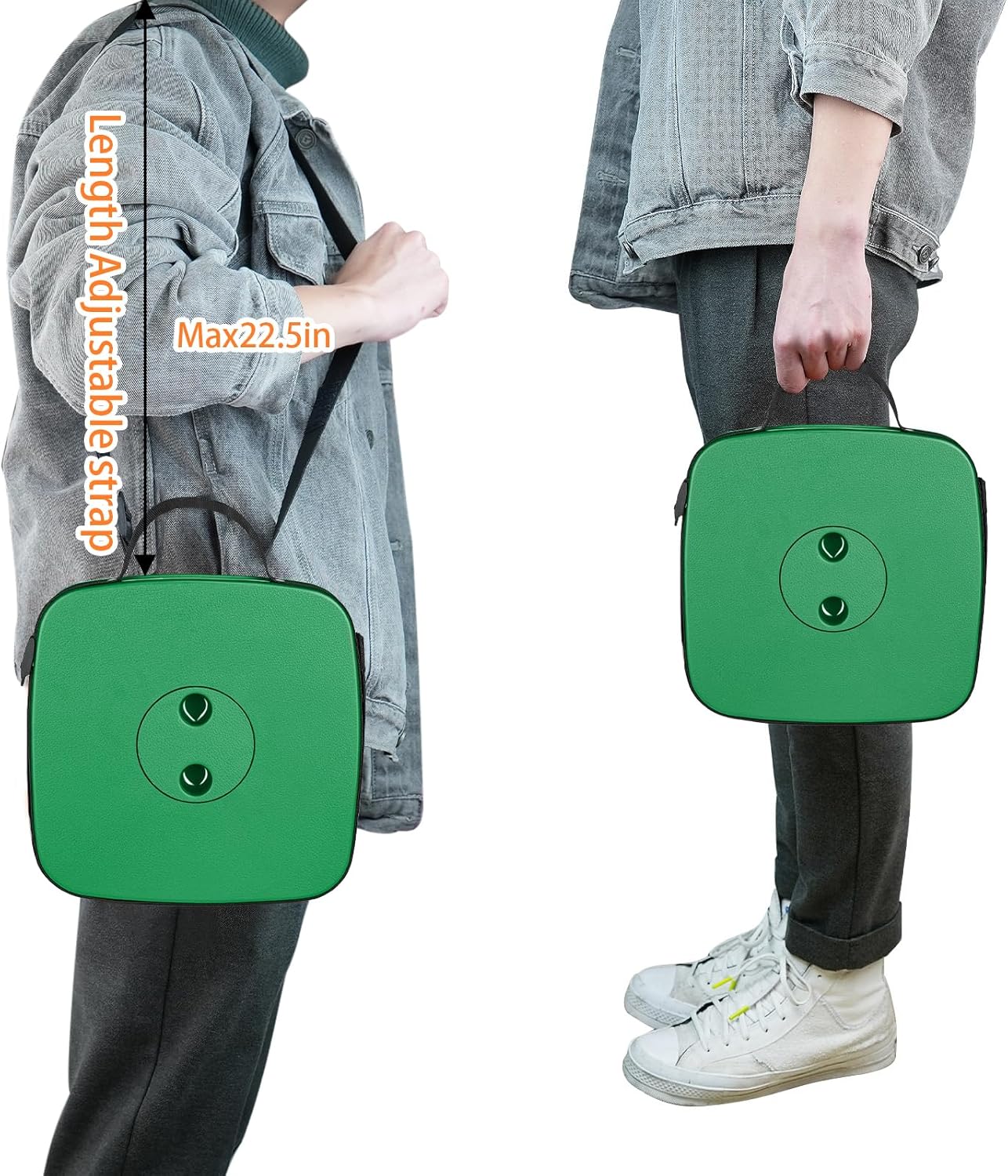 Boreeman Upgraded Collapsible Stool, Square Portable Stool, Lightweight Yet More Sturdy with Load Capacity 400lbs, Perfect for Camping Fishing Hiking BBQ (Square Army Green)