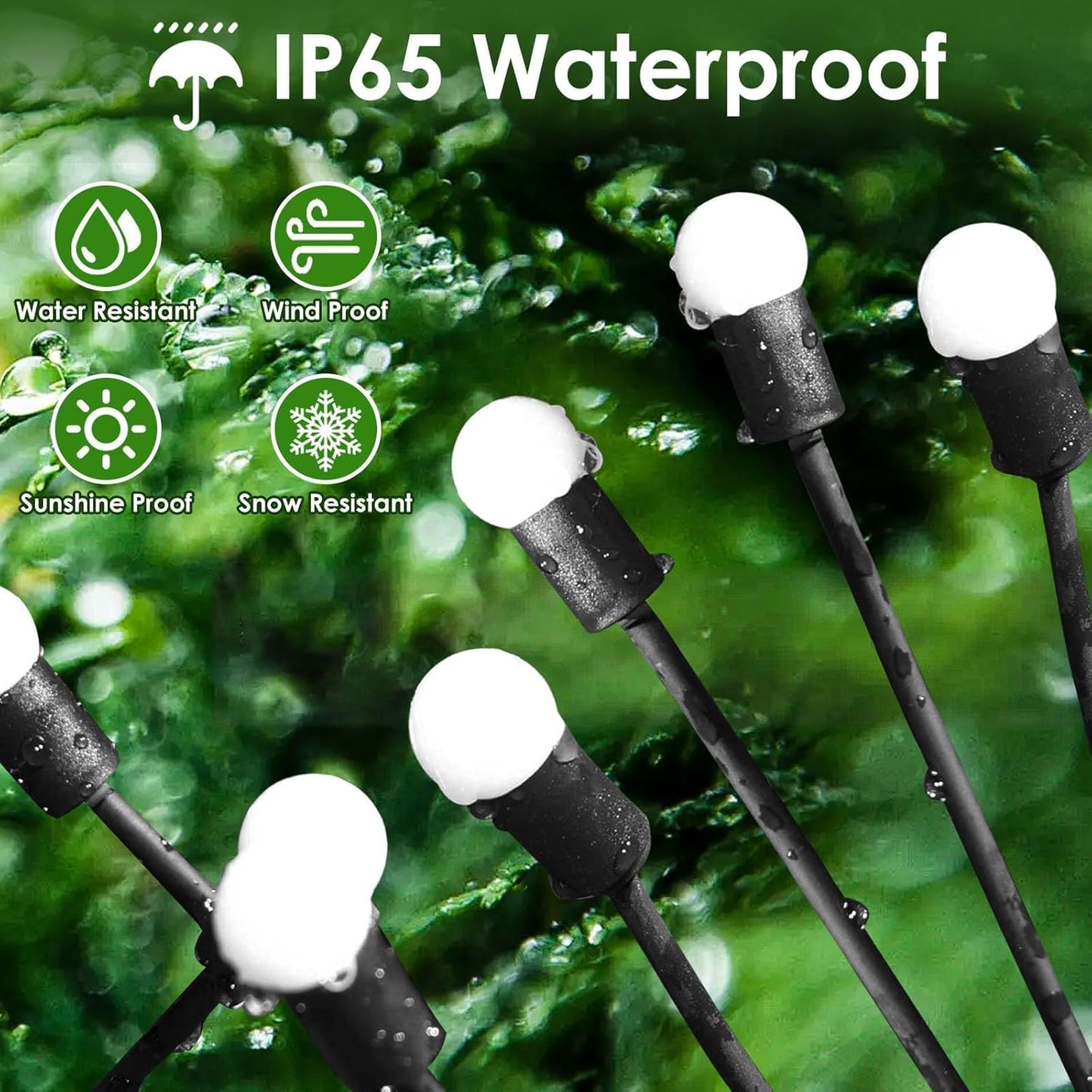 BOSSERN 2025 Solar Lights Outdoor Waterproof, 4 Pack Solar Garden Lights, Firefly Light Outdoor Waterproof, Twinkle Swaying Fairy Light for Yard Patio Pathway Garden Decoration (Cold White)