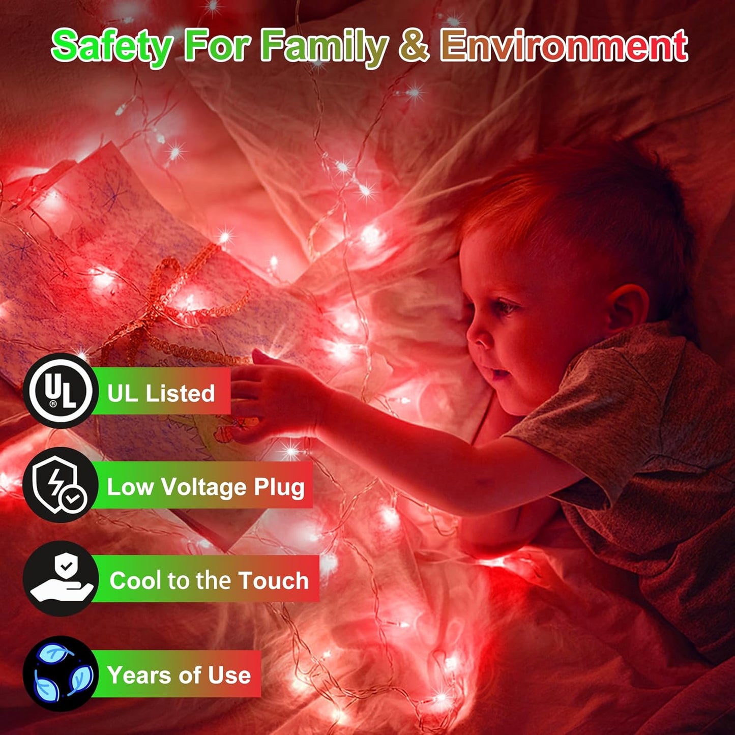 750 LED Christmas Lights Outdoor Use, 246ft 8 Lighting Modes Fairy Lights for Outside, Christmas Tree Lights Outdoor IP44 Waterproof for Xmas Patio Yard Fence Deck Balcony Garden Decor Red