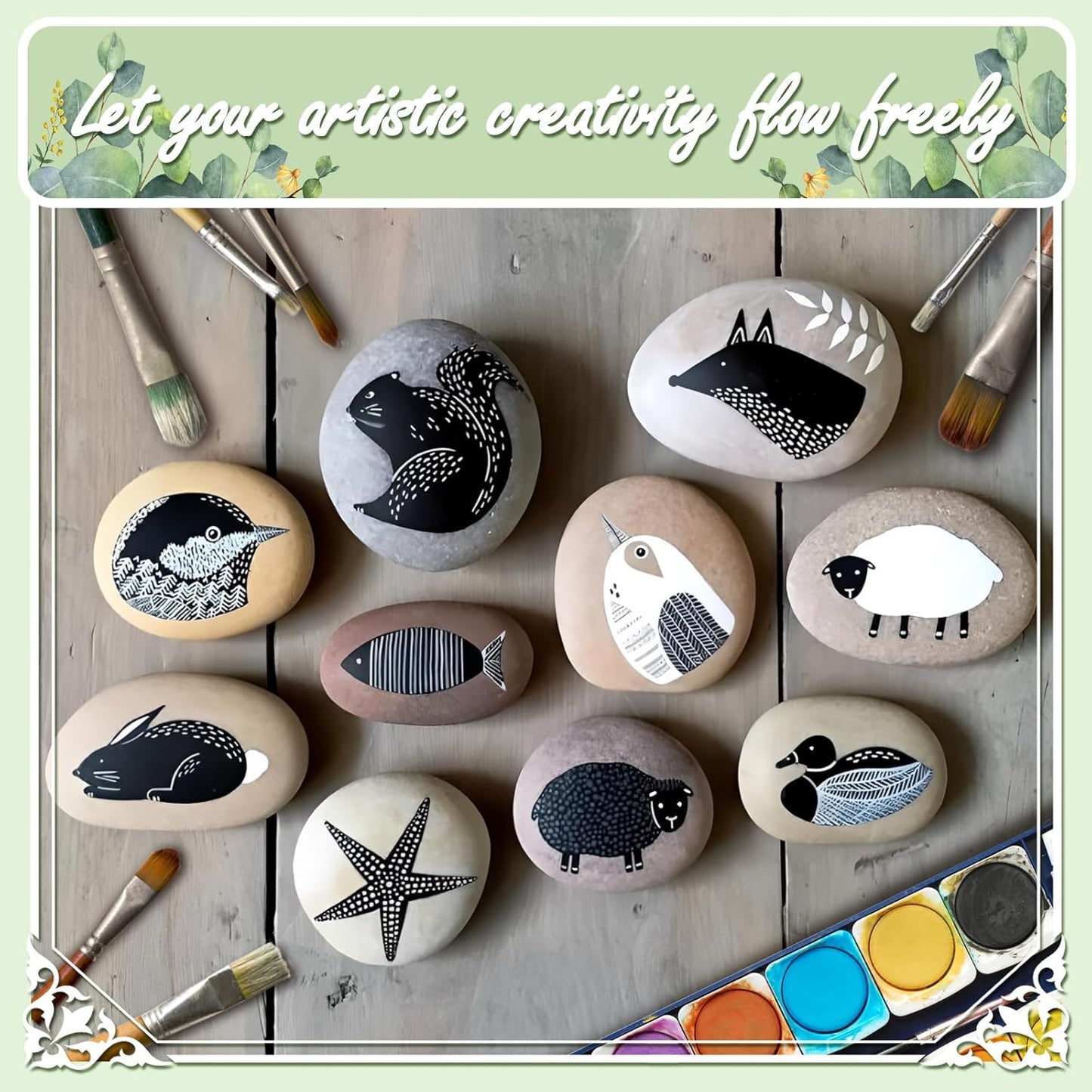 11LB Stones Pebbles River Rocks, Natural Hand-Picked Premium Decorative Pebbles, Ideal for Garden Landscaping, Home Decor, Aquariums, Painting, Crafting and Gifts, Mixed Colors