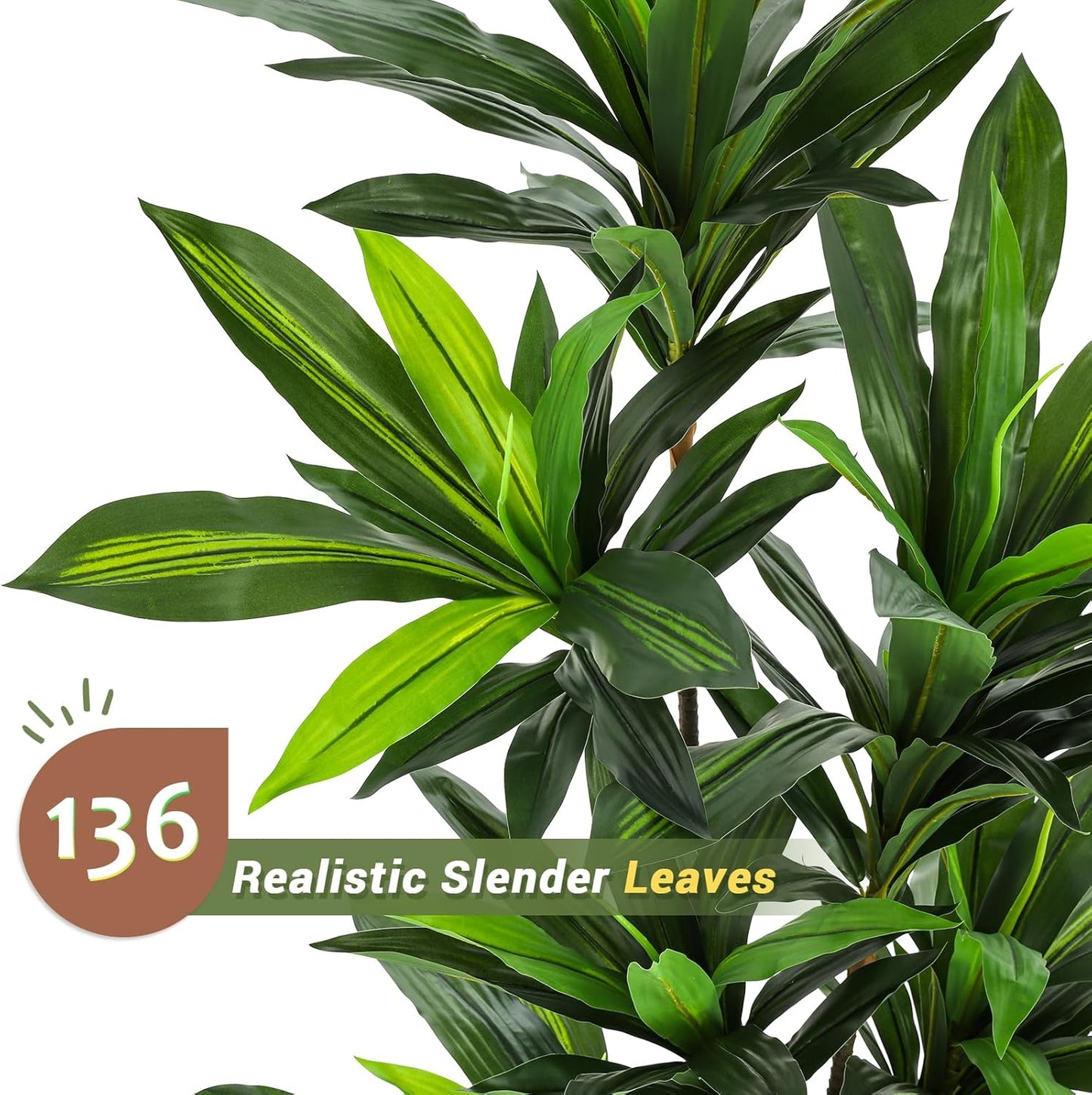 VIAGDO Dracaena Silk Plant Artificial 6ft Faux House Plants Evergreen Dracaena Marginata Fake Yucca Palm Trees in Pot Realistic Dragon Tree for Living Room Home Office Decor Indoor Outdoor