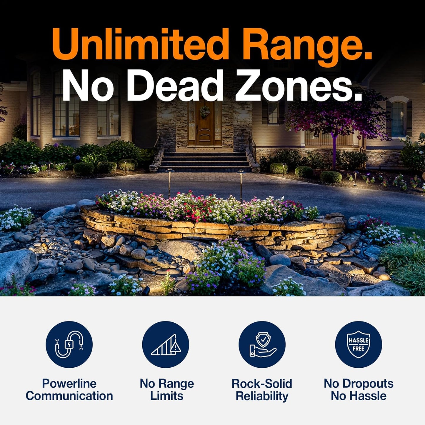 Haven Lighting 9 Series Pro Landscape Lighting Kit - Professional-Grade App Controlled Smart Lights with WiFi - Color Changing Exterior House Lighting, 12-Up/5-Path LED Lights