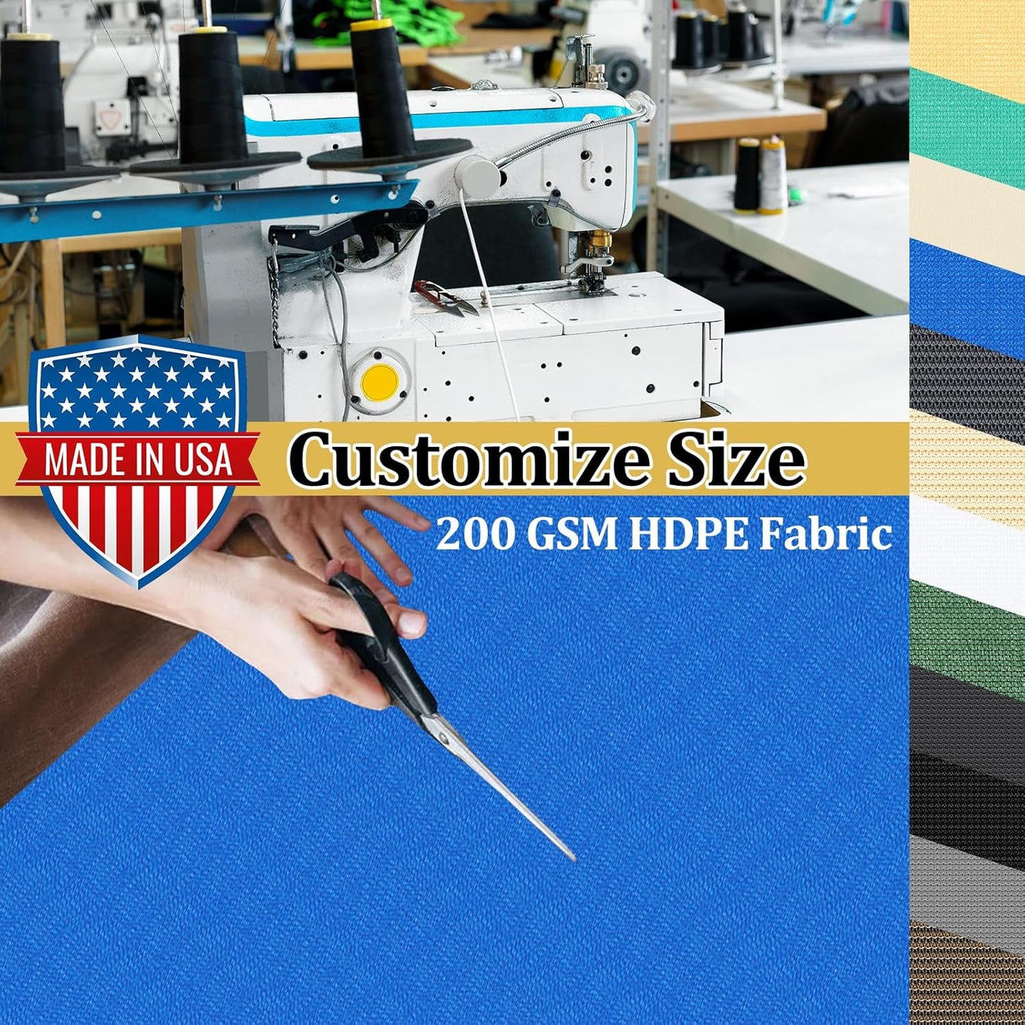 Shade&Beyond Customized Size 90% Sun Shade Cloth with Grommets, 4' X 8' Pergola Shade Cover Canopy, Mesh Tarp Sun Screens for Patio, Outdoor, Garden, Backyard GN01, Blue