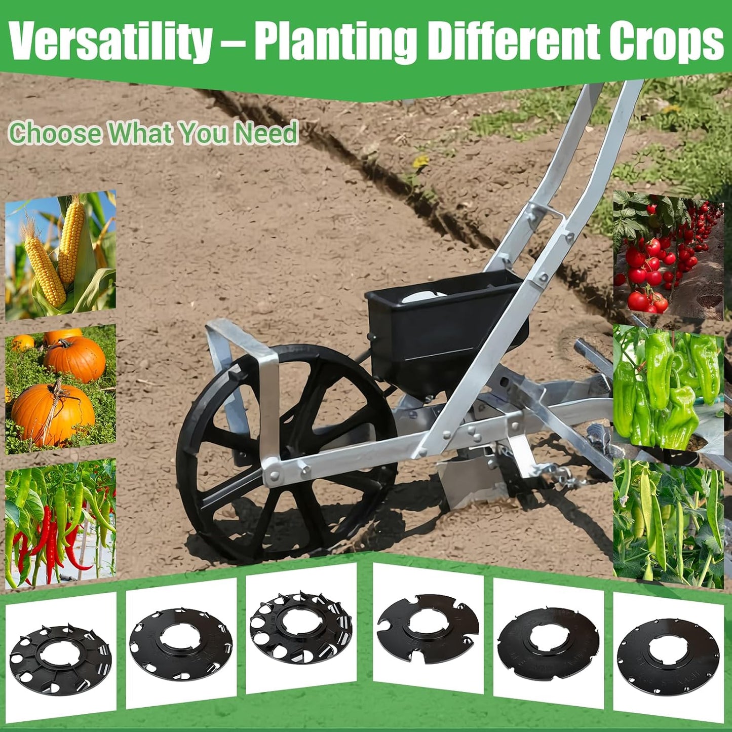 60009 Seed Plate Replacement for Earth-Way 1001-B Seeder, Precision Seeder Plate for Sweet Corn, Radish, Carrot, Peas, Beans & More