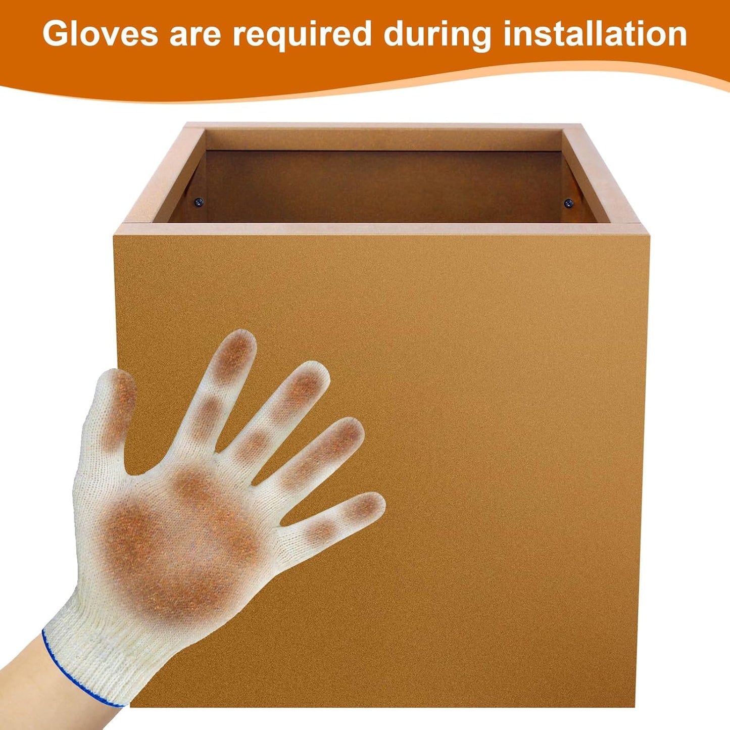 Corten Steel Planter Box 17"x16"x16", Metal Planter Spliced Flower Pot with Partitions, Outdoor & Indoor Large Rectangular Planter Box for Porch, Patio, Garden, Commercial Décor