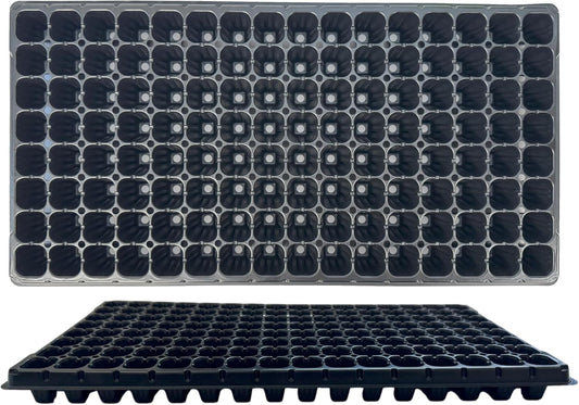 128 Cell Seedling Plastic Nursery Trays, 10 Pack, Thick Durable Germination Plug Trays, 1280 Cells Reusable Plant Propagation
