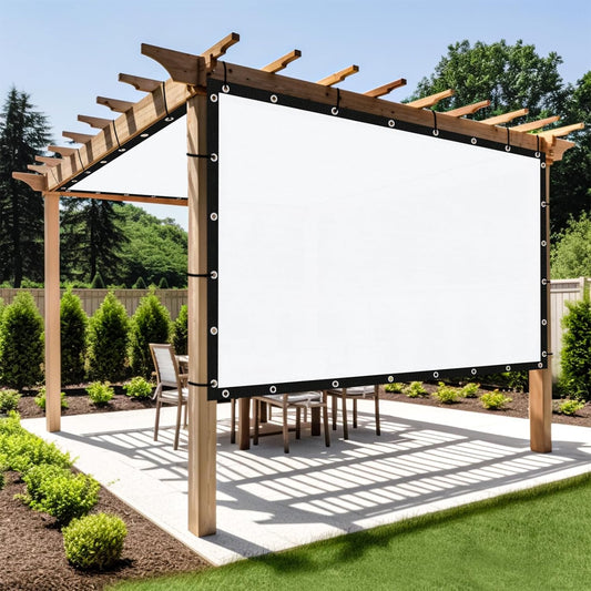 Shade&Beyond Customized Size 90% Sun Shade Cloth with Grommets, 8' X 13' Pergola Shade Cover Canopy, Mesh Tarp Sun Screens for Patio, Outdoor, Garden, Backyard GN01, White