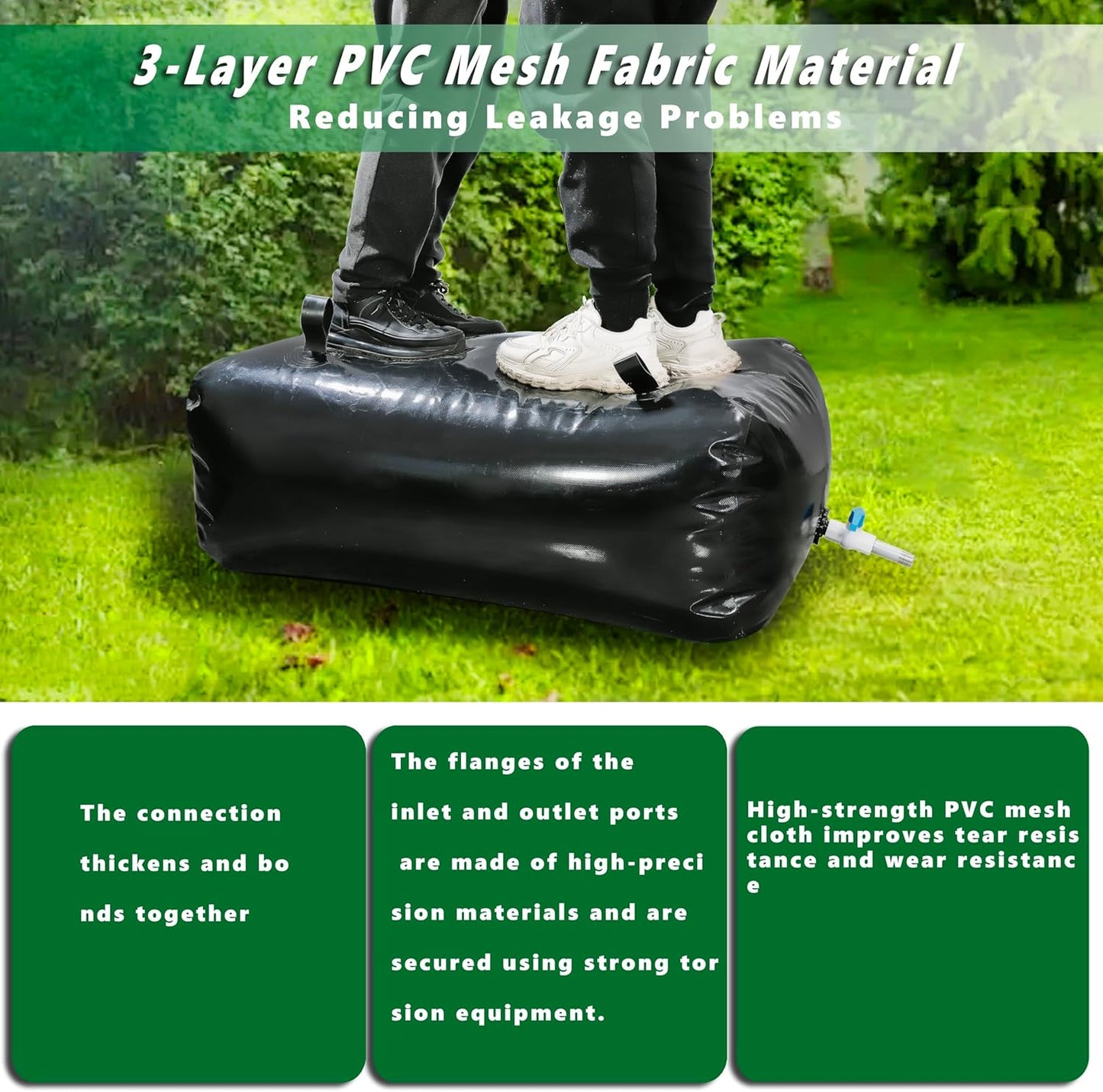 MXQMKL 330 L/87.1 gal Water Bladder Storage Containers, Foldable Portable Water Tank Large Capacity Soft Water Bag, Drought Resistance, Fire Prevention, Emergency Water