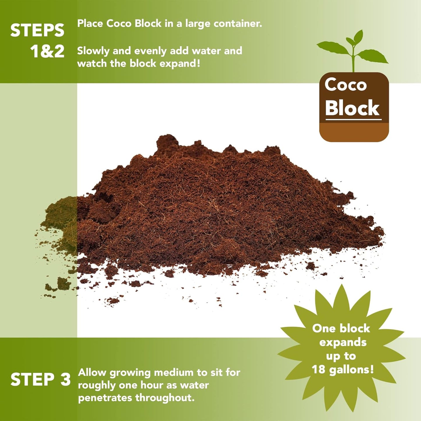 Home and Country Triple Washed Compressed Coco Coir Brick (50 LBS) - Coco Fiber is an Ideal Compost Starter for Your Home Garden. Coco Coir Bricks Provide Organic Alternative to Peat Moss for Plants.