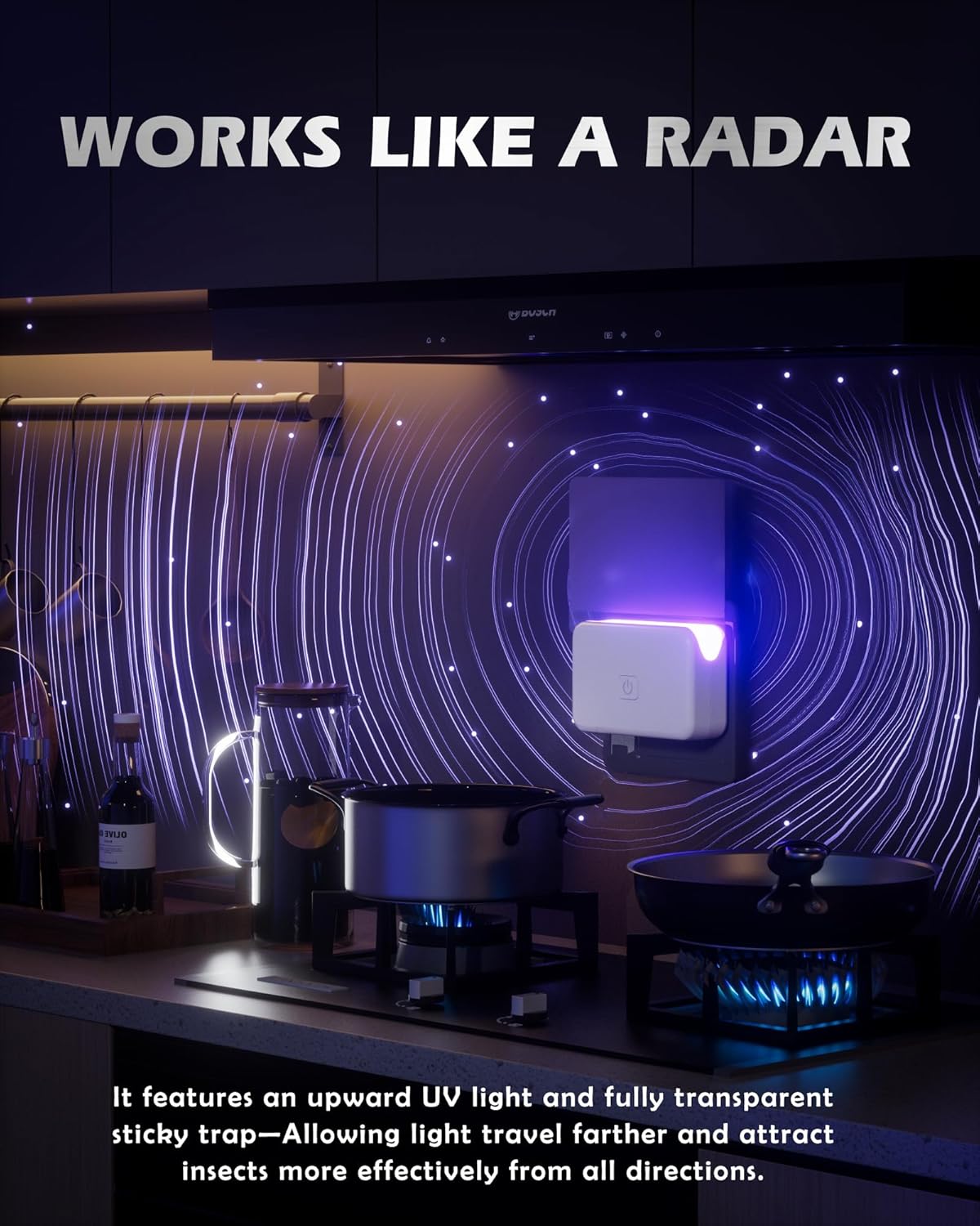 2 Pcs Fruit Fly Traps for Indoors (2 Device+10 Refills) Plug in UV Light Fly Trap for Gnats, Fruit Flies, Flying Insects Sleek Design Indoor Safe