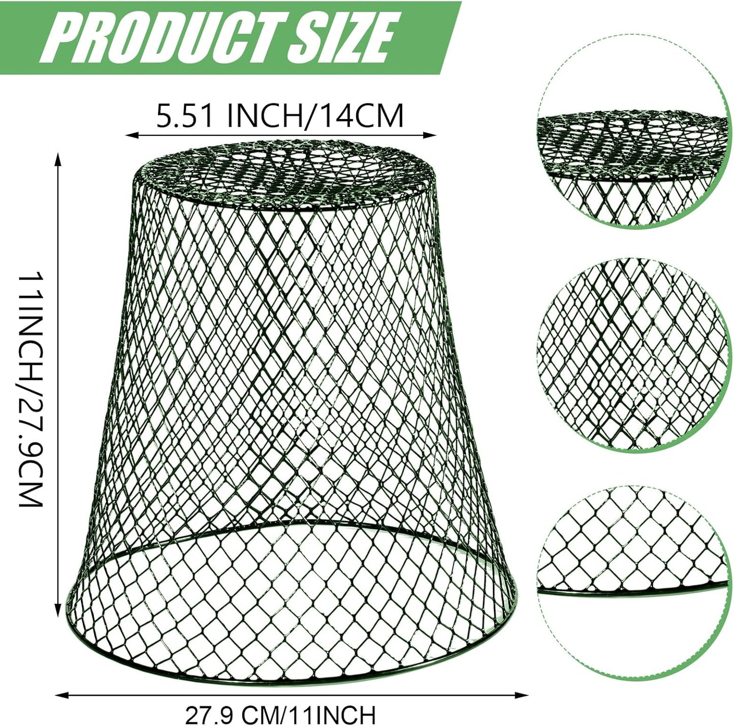 10 Pcs Garden Chicken Wire Plant Covers, 11x11Inch Metal Wire Garden Cloches Chicken Wire Cloche Plant Protector Heavy Duty Garden Plant Cloche for Keeping Bunnies Chicken Squirrels Birds Other Out