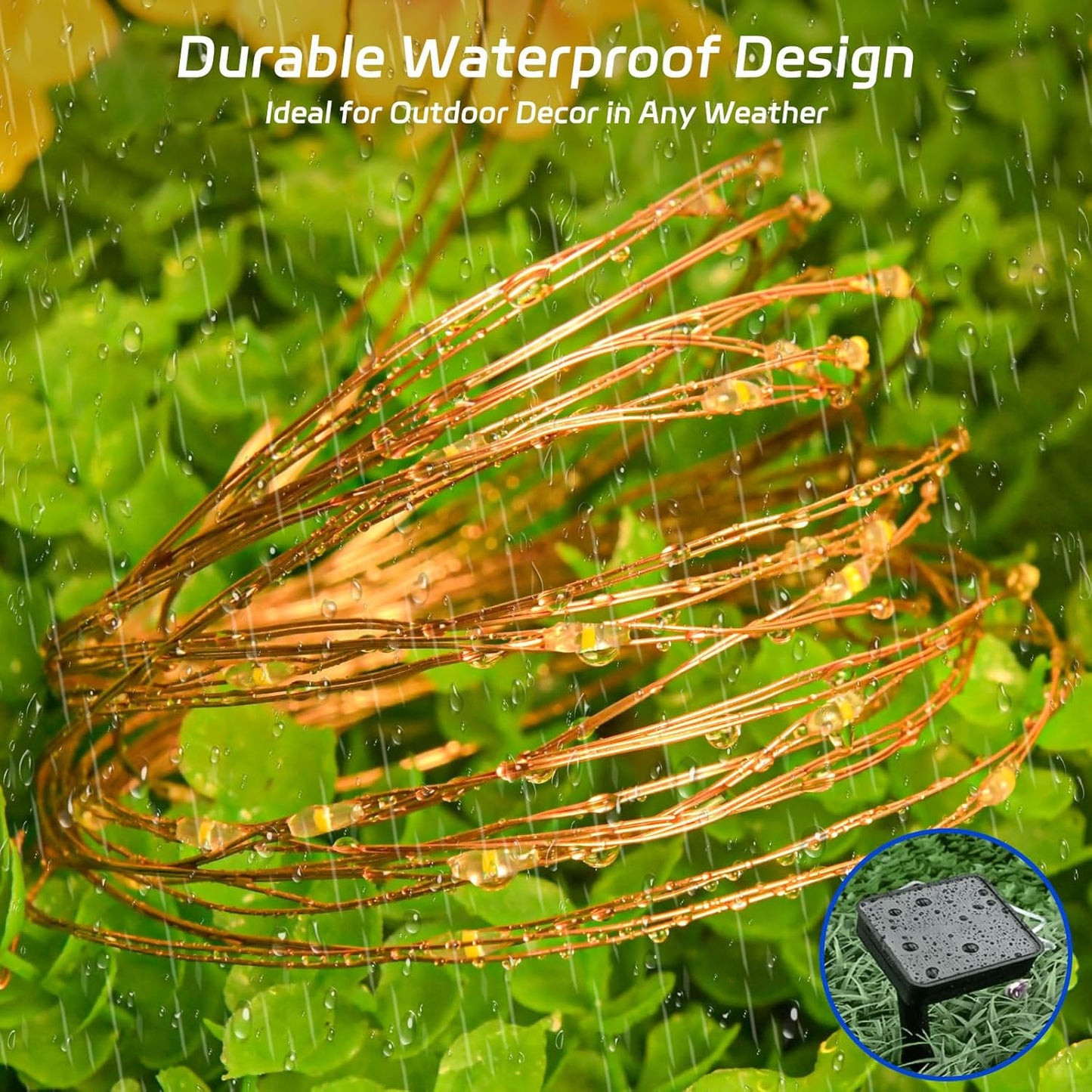 Solar Fairy Lights Outdoor Waterproof,39.4ft 120LED Solar String Lights for Outside 8 Modes 2 Packs for Patio Backyard Garden Deorations Warm White