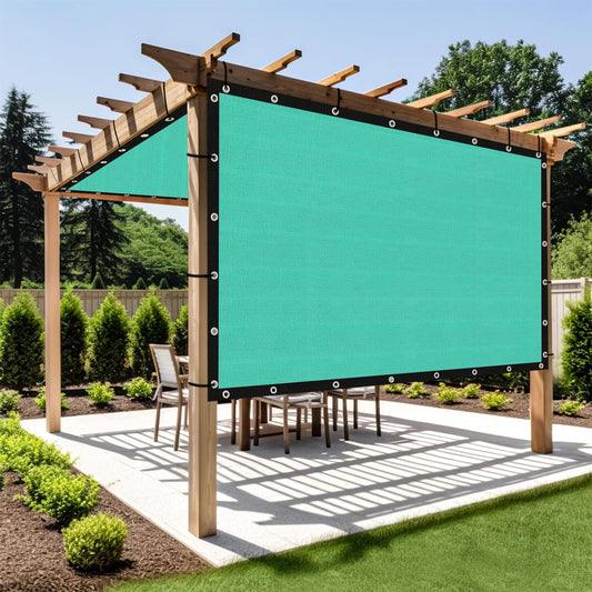 Shade&Beyond Customized Size 90% Sun Shade Cloth with Grommets, 10' X 14' Pergola Shade Cover Canopy, Mesh Tarp Sun Screens for Patio, Outdoor, Garden, Backyard GN01, Turquoise