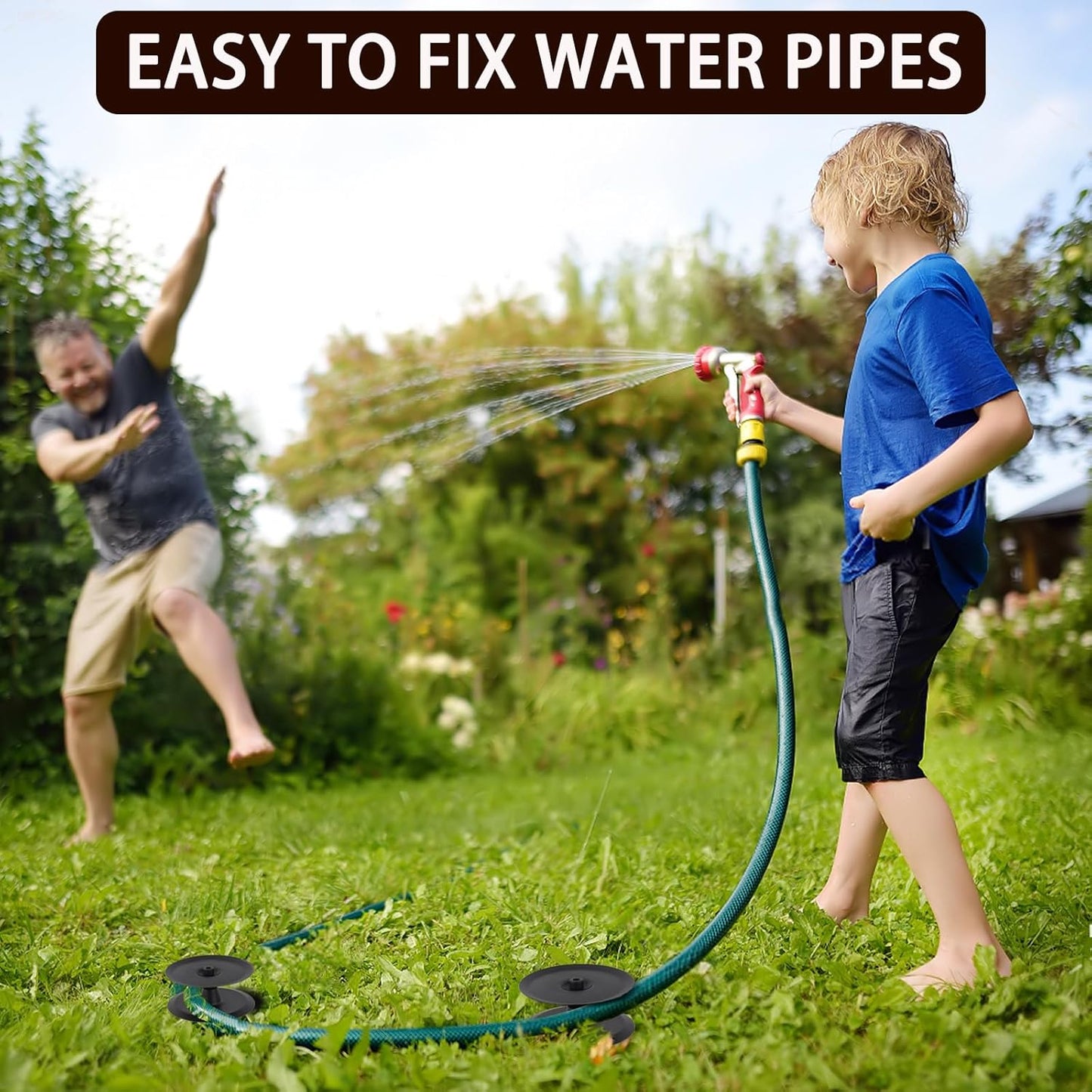 2 PCS Garden Hose Guide Spike,Hose Guide Stake Heavy Duty Pure Metal Hose Roller Guide,Keep Flowering Hose Out of Flower Beds,Rustproof Coated Garden Hose Stake for Yard,Lawn