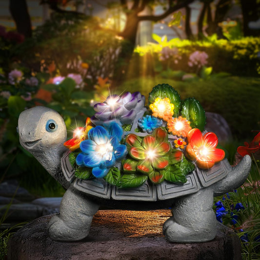 Linkax Christmas Gifts for Women Mom Grandma, Birthday White Elephant Gifts for Adults Her Sister,Turtle Statue Solar Lights Outdoor Garden Decor for Outside Yard Patio, House Warming Gift New Home