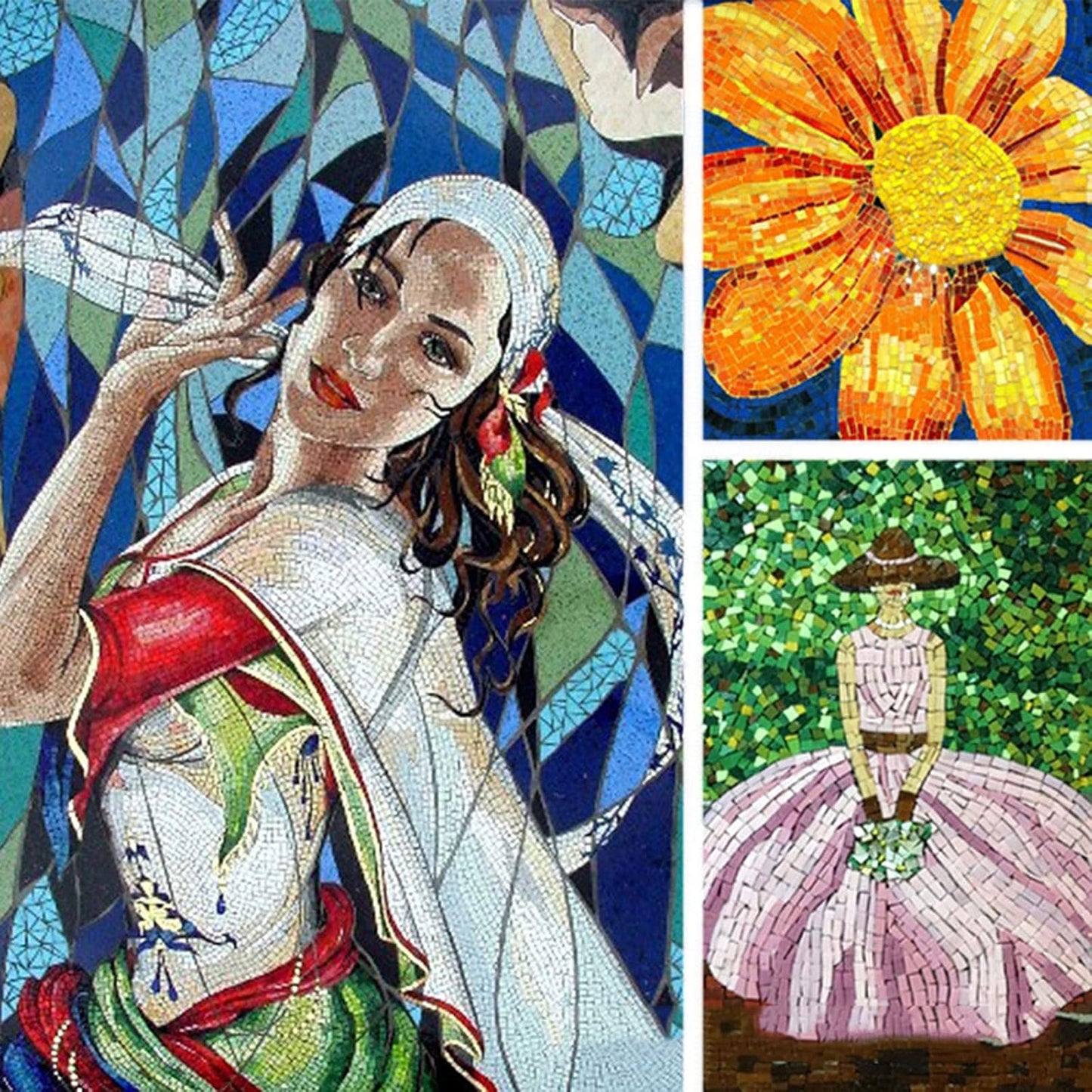 Mosaic Tiles 270 Pieces / 200 g Pack of Colored Mica Glass Mosaic Tile Supplies for Home Decoration, DIY Crafts, Plates, Picture Frames, Flowerpots – 1x1 cm Square Tiles (Transparent Mix)