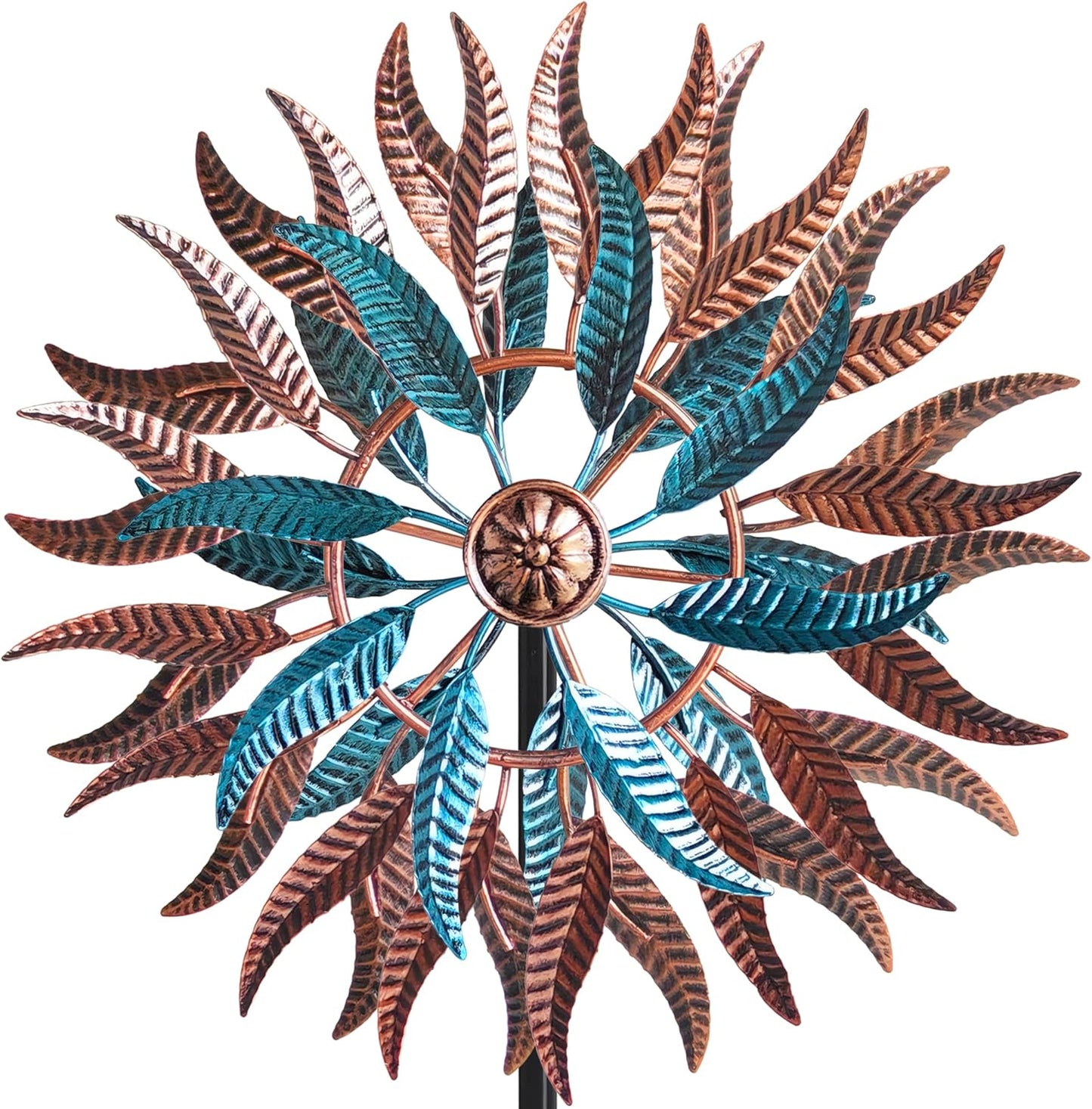 Large Outdoor Metal Wind Spinner,Two-Way Wind Sculptures,360 Degrees Kinetic Wind Spinners Yard Art Decor for Patio, Lawn & Garden 63 * 13.4 Inches