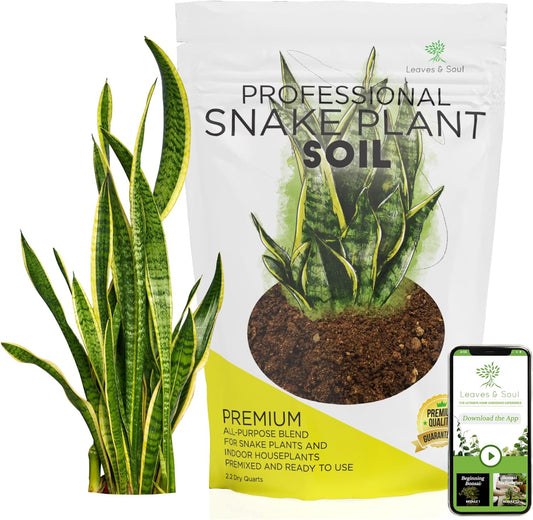 Professional Snake Plant Soil | Large 2.2 Quarts Ready to Use for Snake Plants | Peat Moss, Coco Coir, Perlite, Dolomite | Made in USA