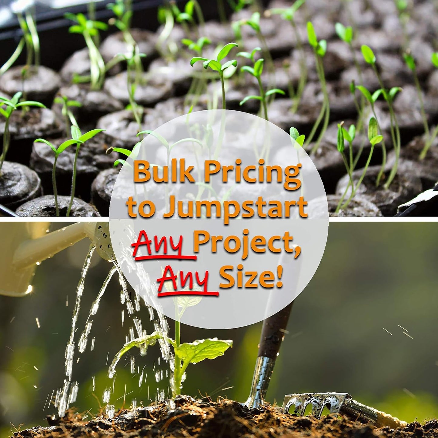 Handy Pantry Black Plastic Garden Tray Inserts - 5 Sheet of 48 Planting Pot Cells Each - 2x3 Nested x8 Configuration - Perforated - Nursery, Greenhouse, Gardening