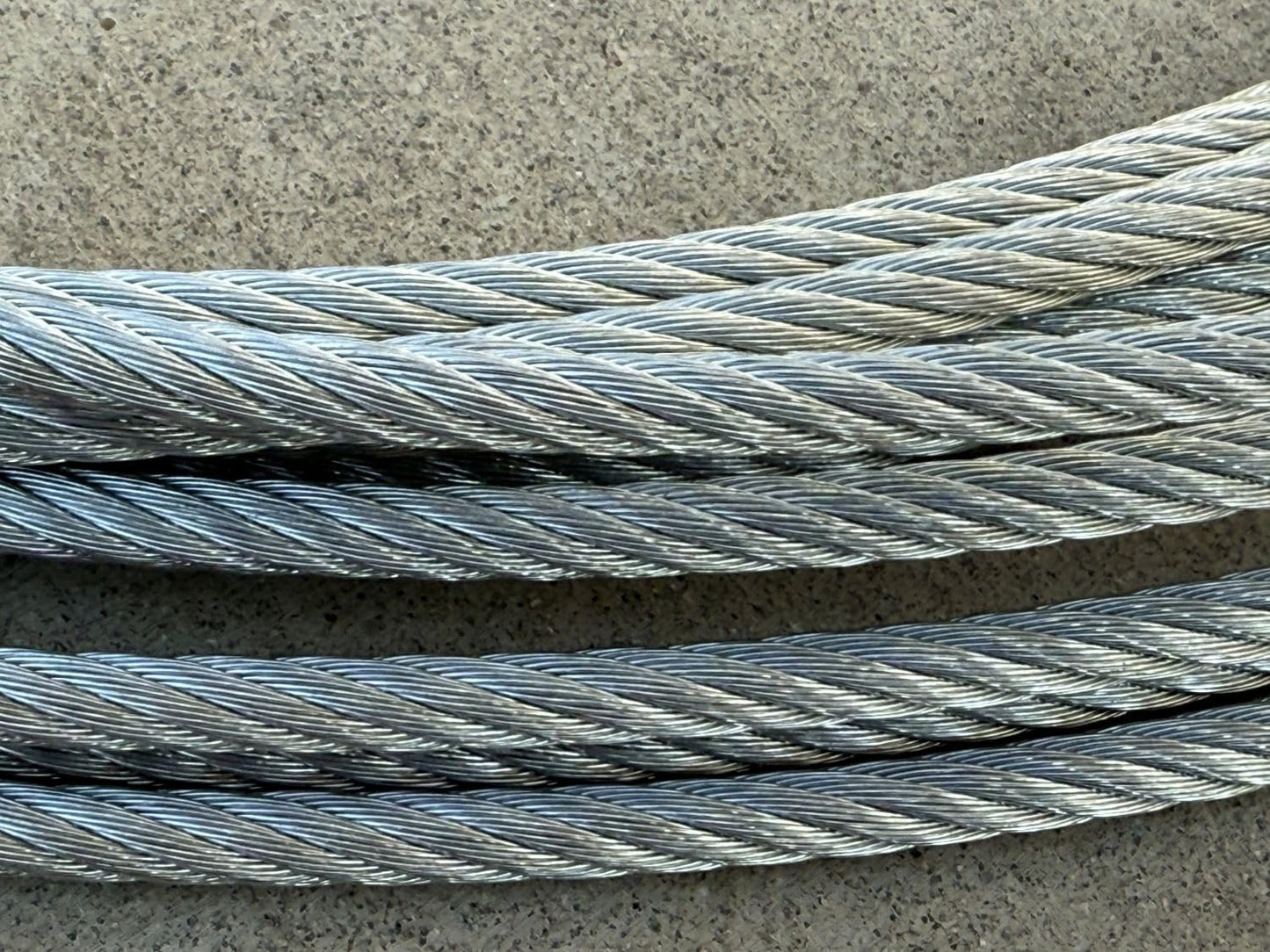 Sandbaggy 3/16" x 50 ft Galvanized Braided Steel Cable w/Looped End (7x19 Wire Rope) (1, Silver, 3/16" x 50 ft)