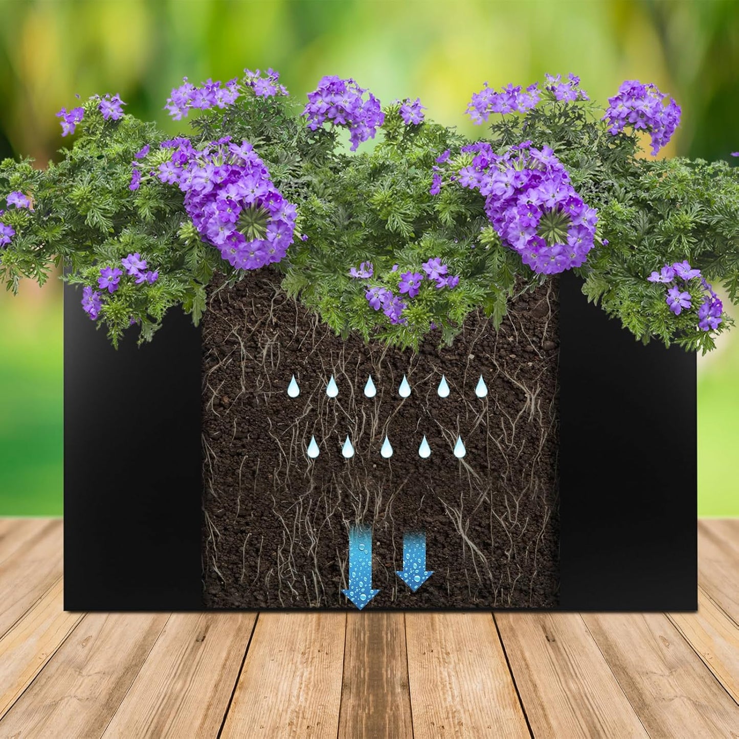 Steel Planter Box 36"x12"x20", Square Metal Planter Box Indoor&Outdoor, Steel Planter Heavy Duty for Commercial and Residential Use