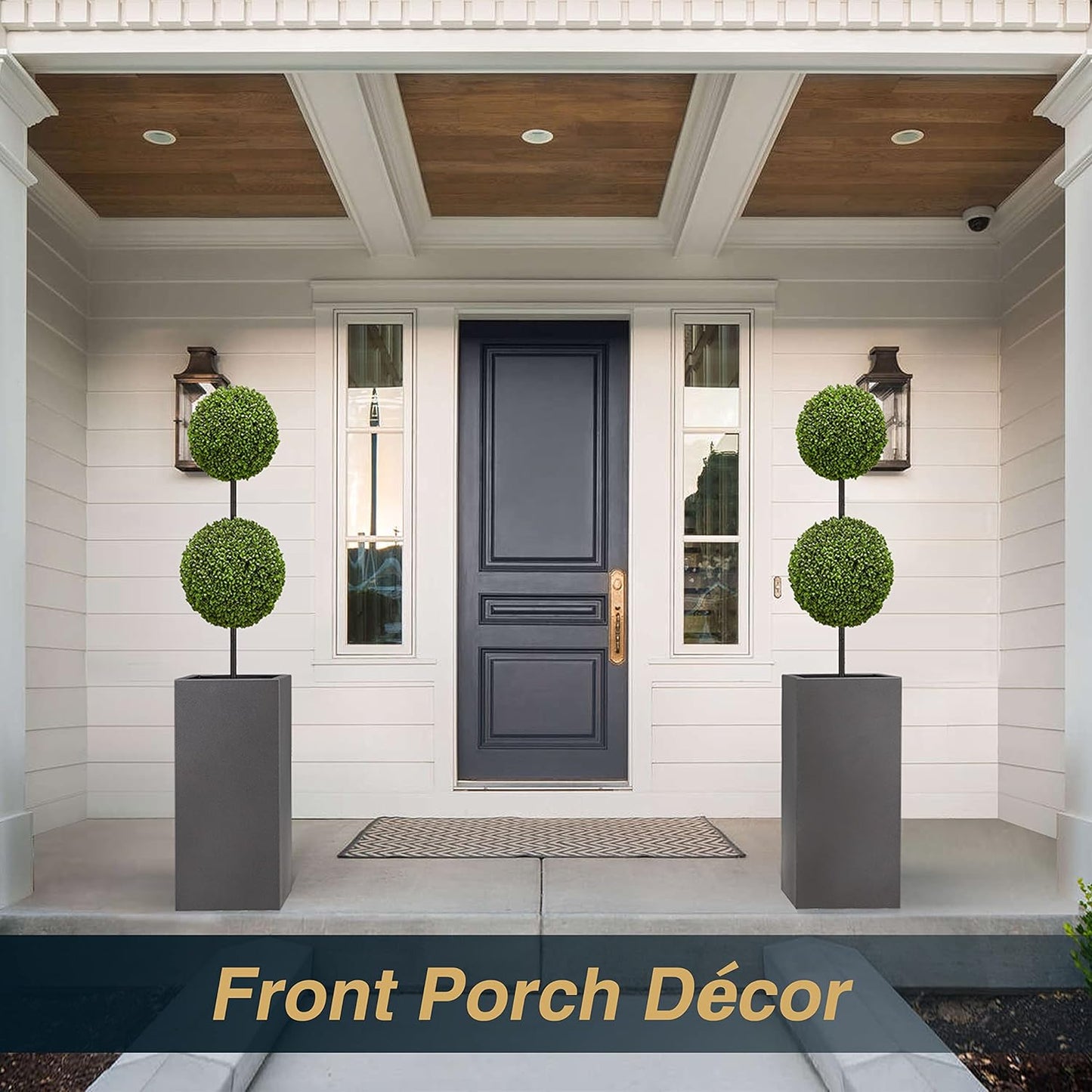 Metallic Heavy Tall Outdoor/Indoor Planter Box, Seamless Metal Planter, Rectangular, 14”Lx14”Wx30”H, 25 Pounds, Dark Gray, No Assembly, 1 Pack