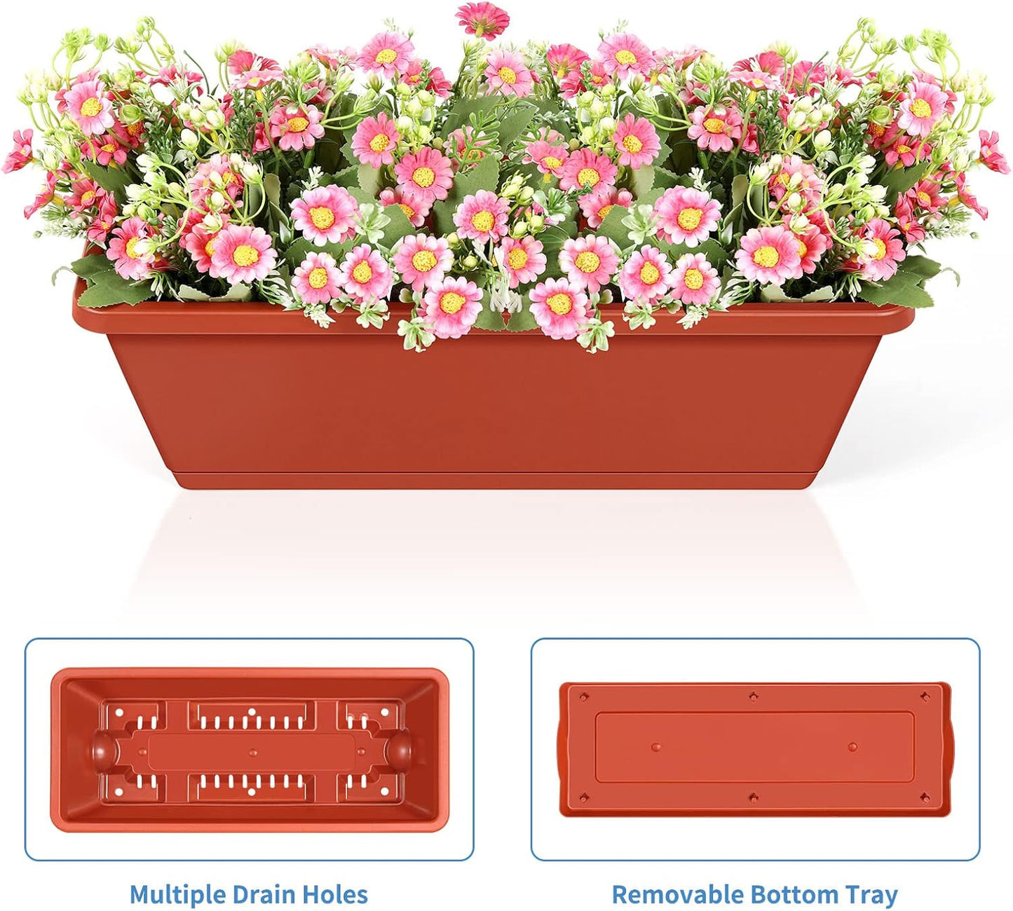 Vertical Raised Garden Bed Outdoor 3 Tiered Garden Planters Standing Elevated Planter Box with Drainage Holes for Plants Herbs Flowers Vegetables Brick Red