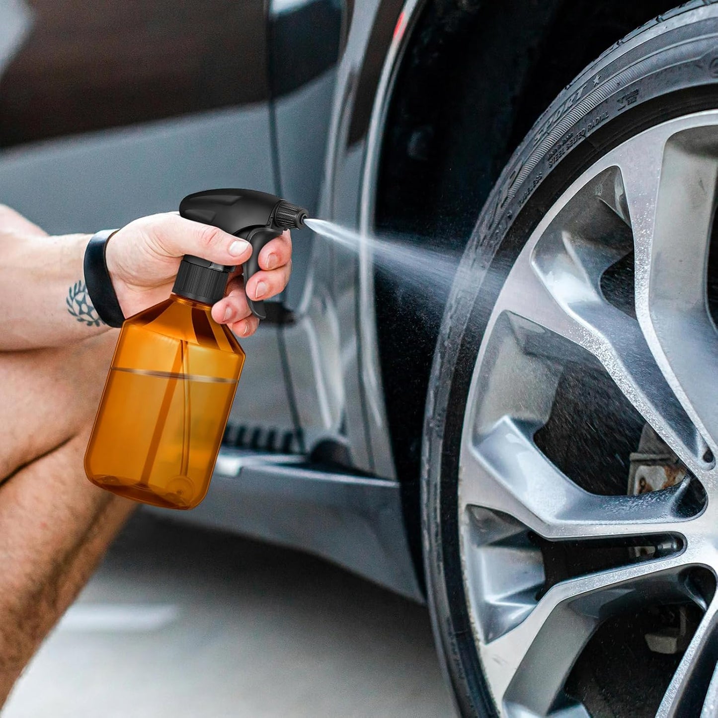 Baderke 2 PCS 360° Spray Bottle, 16 oz Upside Down Spray Bottles, Plastic Spray Bottles is Nice for Plants, Cleaning Solutions, Durable Nozzle w/Fine Mist and Stream Setting (Brown)