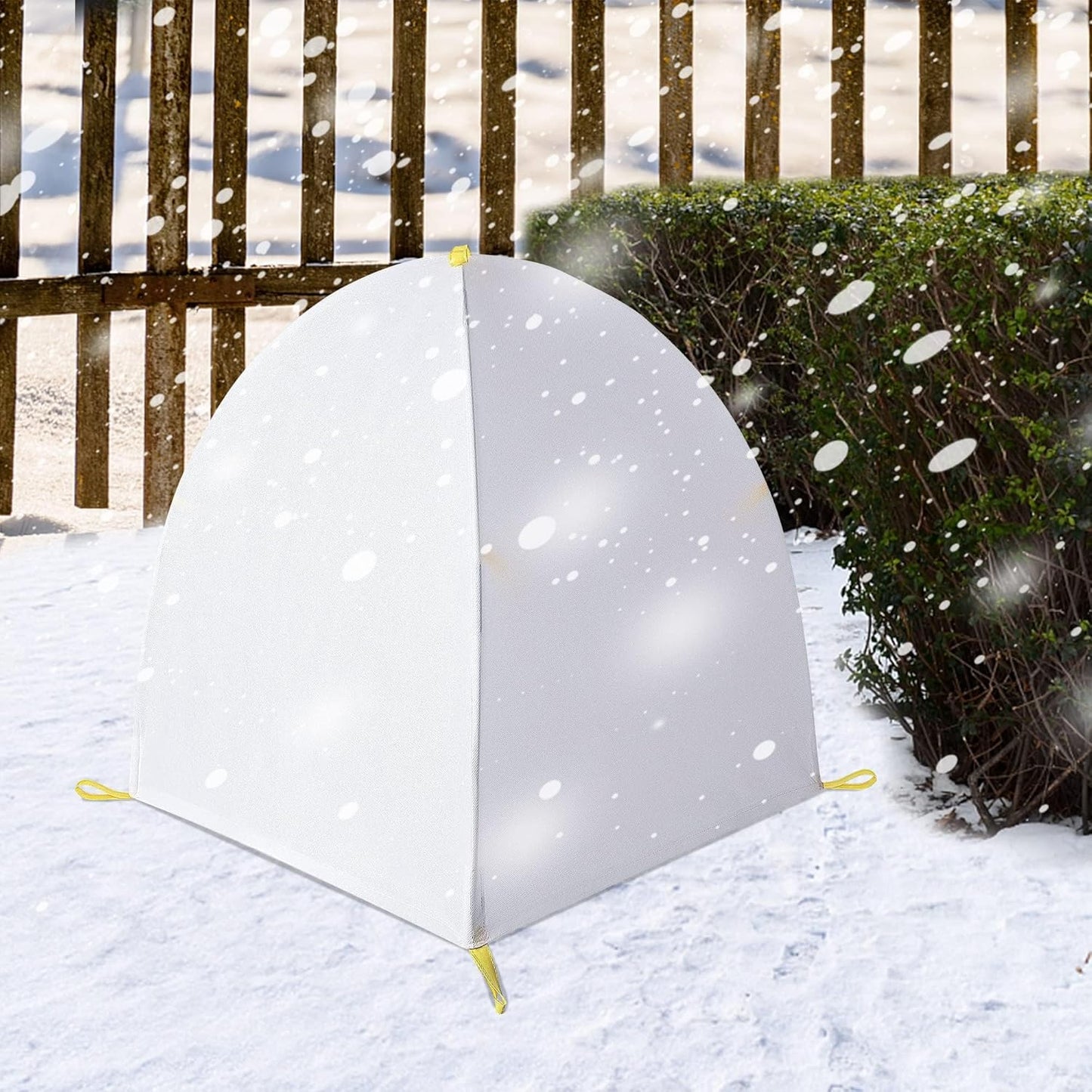 DECOHS 2 Pcs 22 x 22 x 23 Inch Winter Shrub Cover -Winter Snow & Frost Covers with Stakes -Warm Plant Protection Tent Protecting Fruit Tree Potted Plants from Freezing Animals Eating