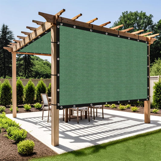 Shade&Beyond Customized Size 90% Sun Shade Cloth with Grommets, 7' X 15' Pergola Shade Cover Canopy, Mesh Tarp Sun Screens for Patio, Outdoor, Garden, Backyard GN01, Green