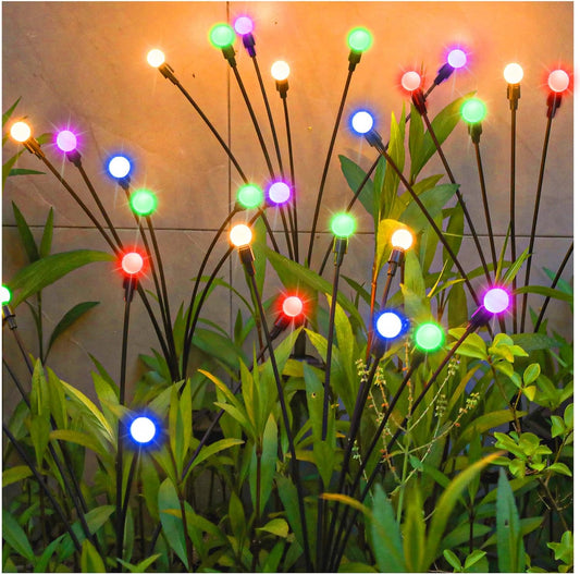 TONULAX Solar Garden Lights, Starburst Swaying Light - Swaying When Wind Blows, Solar Lights Outdoor Decorative, Color Changing RGB Light for Yard Patio Pathway Decoration(2 Pack)