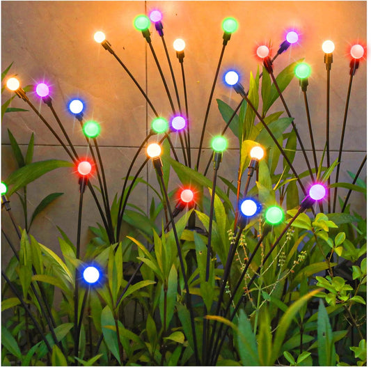 TONULAX Solar Garden Lights, Starburst Swaying Light - Swaying When Wind Blows, Solar Lights Outdoor Decorative, Color Changing RGB Light for Yard Patio Pathway Decoration(6 Pack)