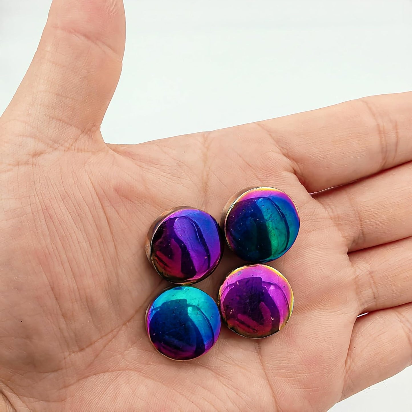 500g/1.1lb Round Ceramics Mosaic Tiles,120PCS DIY Making Creative Ceramic Mosaic Tiles for DIY Craft Plates Flowerpots Vases Cups Mosaic Making Supplies (0.78 inch Rainbow Round)