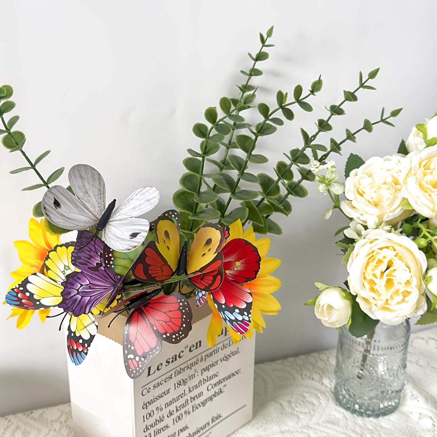 20pc Butterfly Stakes, 9.8in 3D Butterfly Garden Ornaments - Patio Decor for Indoor, Outdoor, Yard & Christmas