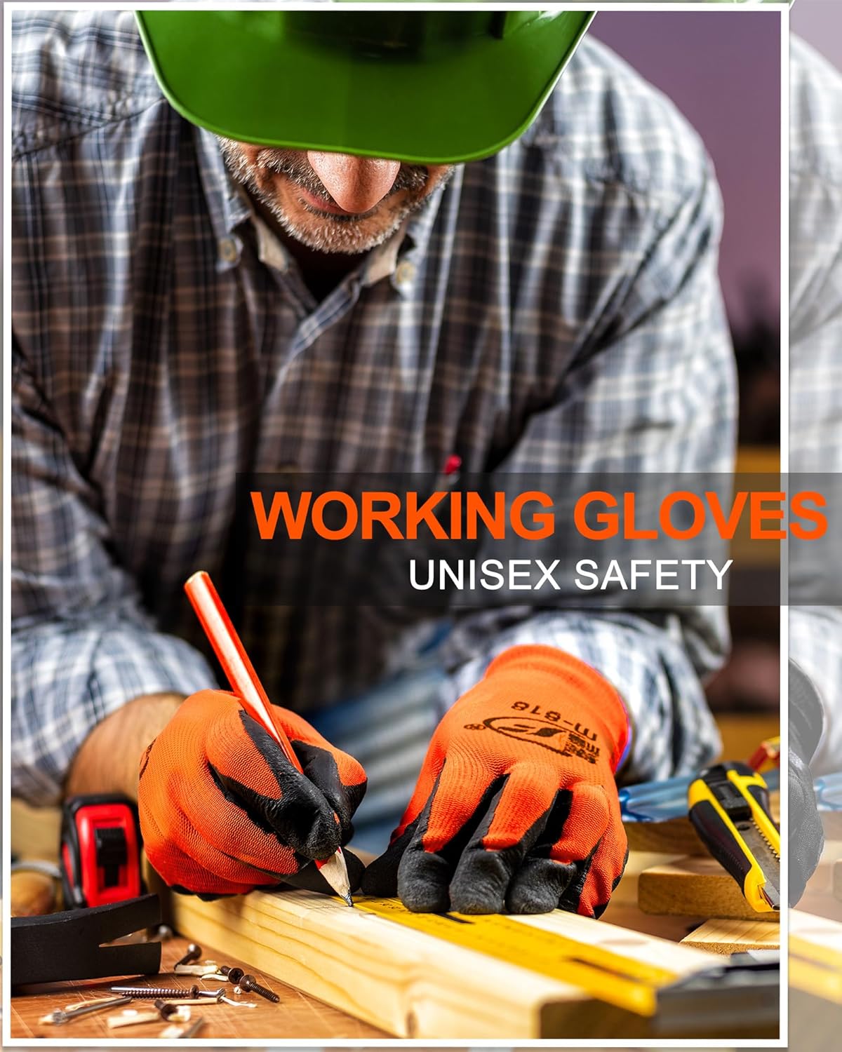 Nuogo 48 Pairs Gardening Gloves for Men Women Rubber Coated Safety Work Gloves Bulk for Gardening Construction Work