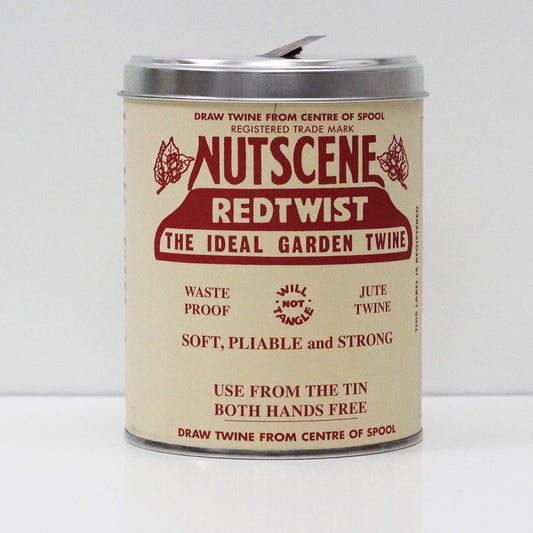 NUTSCENE Iconic Tin (Tin ‘O’ Twine) with Their Heritage Scottish Jute Twine and Hole in Top for Easy Dispensing. 14 Colors to Choose from. 164 Yards. (Red)