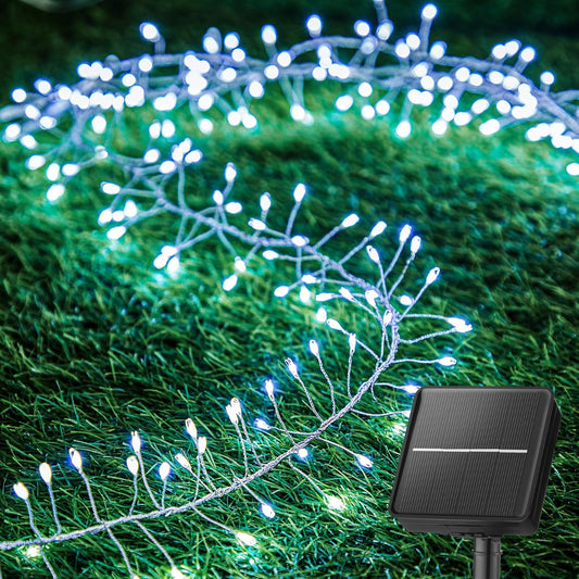 Brightown Solar String Lights for Outside, 19.6Ft 240 LED Solar Fairy Lights for Outdoor Waterproof with 8 Modes for Patio Party Garden Yard Home, Pure White