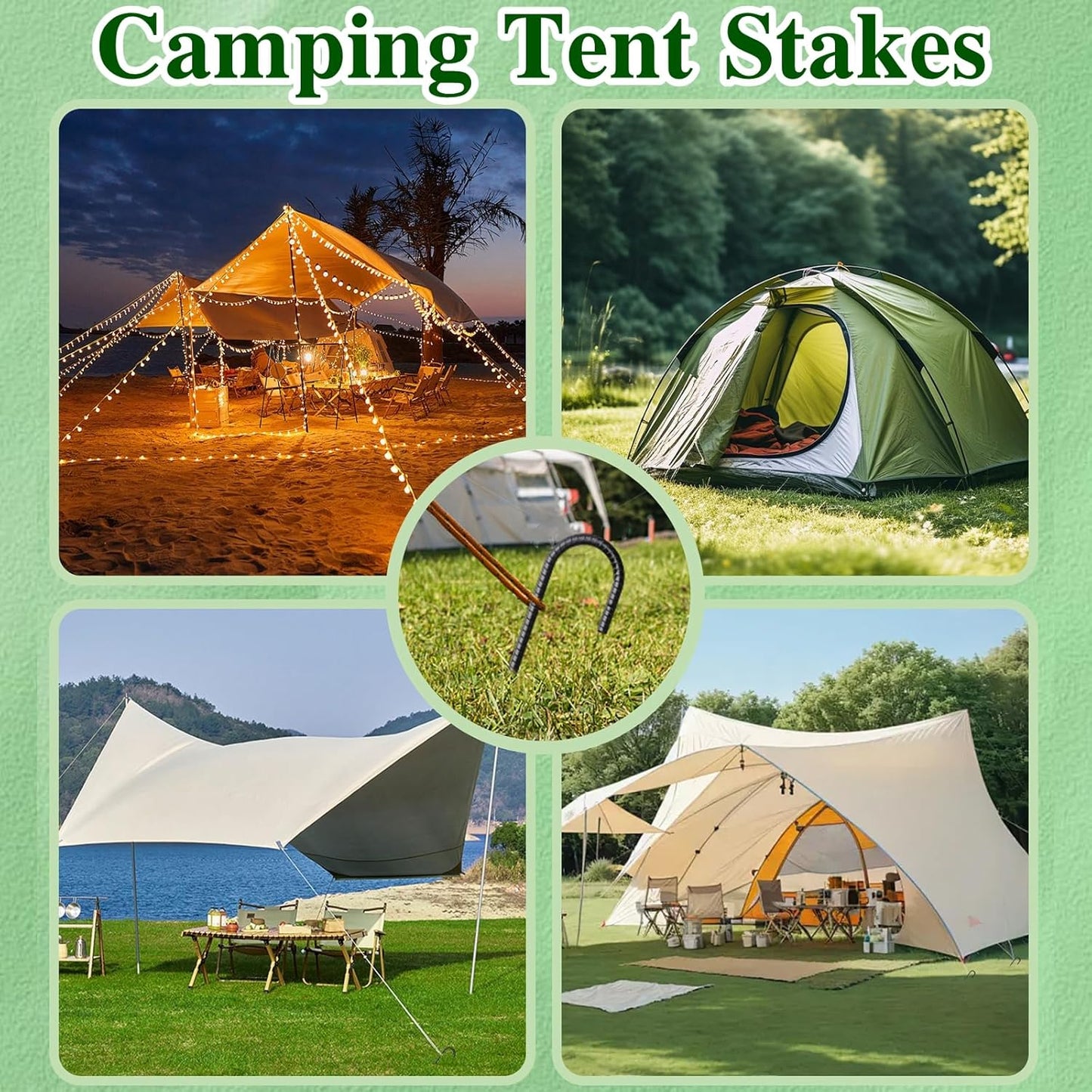 Rebar Stakes 12 Inch J Hook Ground Stakes Heavy Duty 30 Pack Chain Link Fence Stakes Galvanized Anchors Metal Tent Stakes for Wire Fencing Concrete Forming Trampolines Camping Canopies Shed Swing