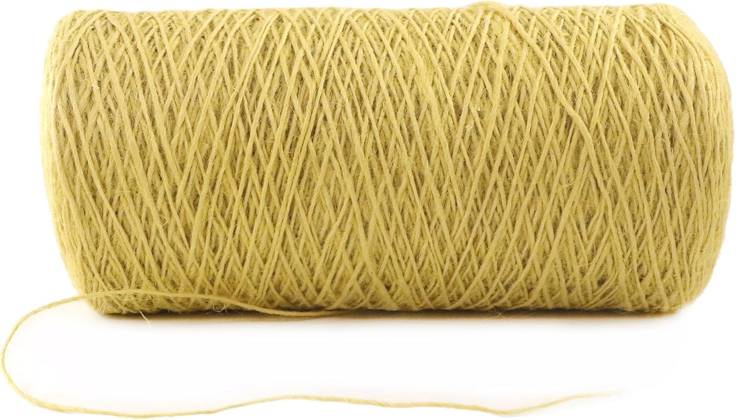 1mm x 2000 Feet Yellow Jute Rope, Twine for Gardening Tomato Climbing Plant Tie Floristry Crafts Gift Wrapping Packing Decor