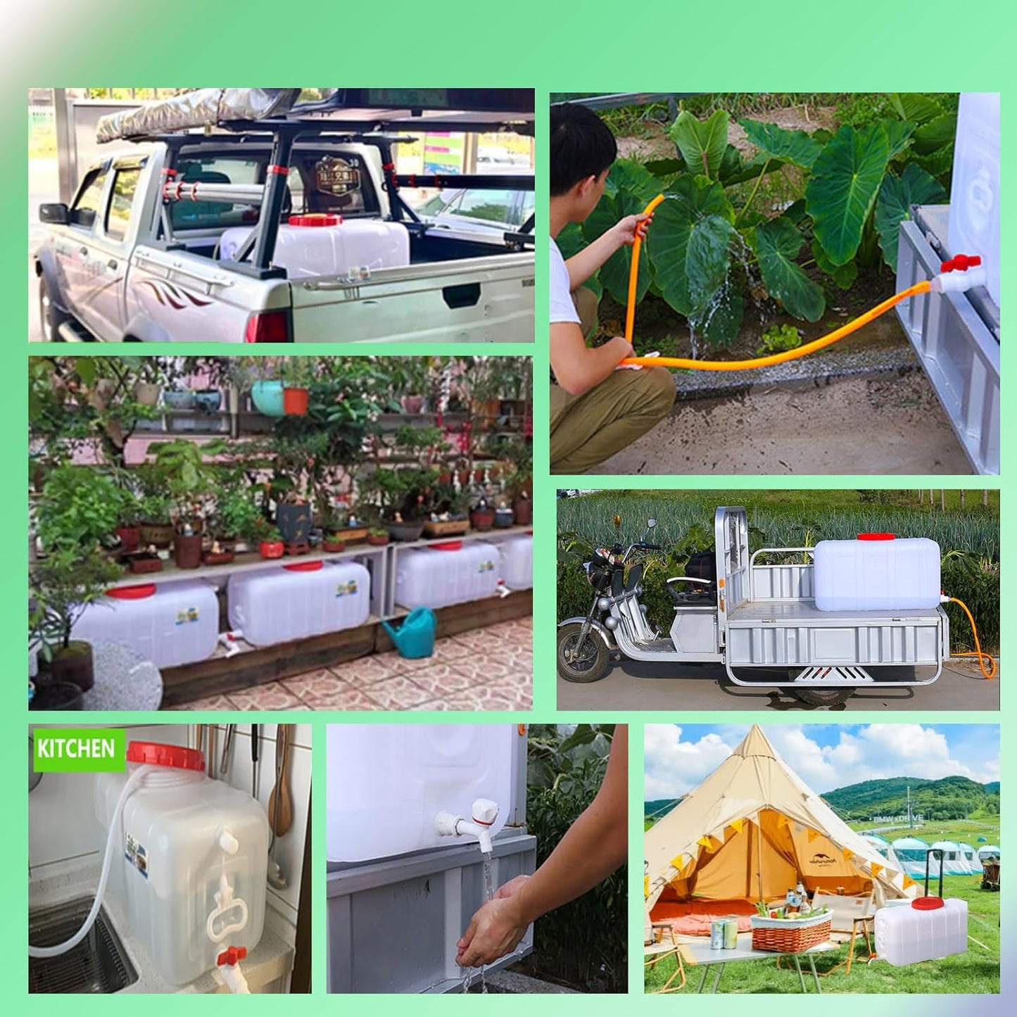 Portable Water Tank Water Storage Tank for Camping with Spigot Hose Plastic Water Container Water Storage Container for Emergency Water Storage Hiking Outdoor(Size:21gallon / 80L)