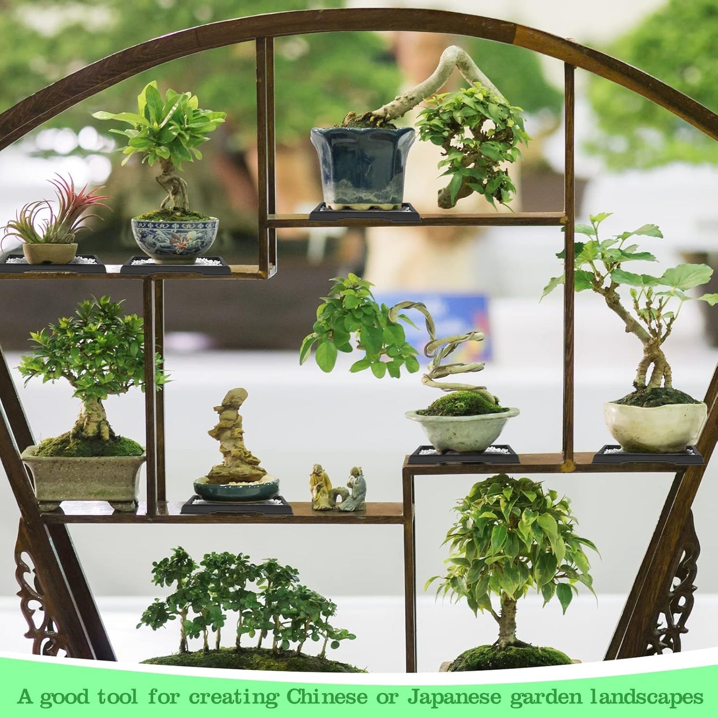 Pinkunn 2 Pcs Bonsai Humidity Tray Drip Tray Plastic Plant Water Catcher Plant Saucers for Indoors and Outdoors Cactus,Succulents,Bonsai Tree,Stone Not Included (7.8 x 5.5 Inch)