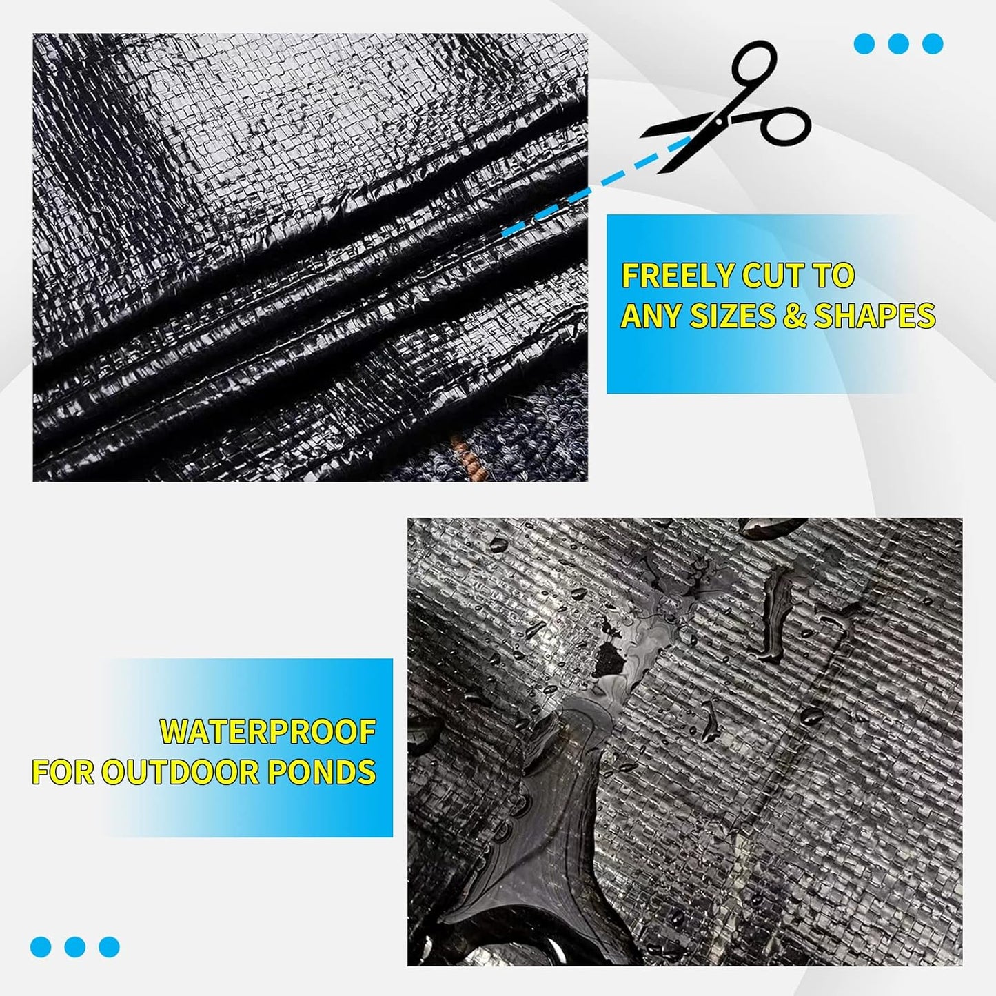 20X25FT Reinforced PE Pond Liner, 28Mil Thickness Pond Liners for Outdoor Ponds, Hemmed Edge with Buttonholes Liners for KOI/Fish, Duck Pond and Waterscape.