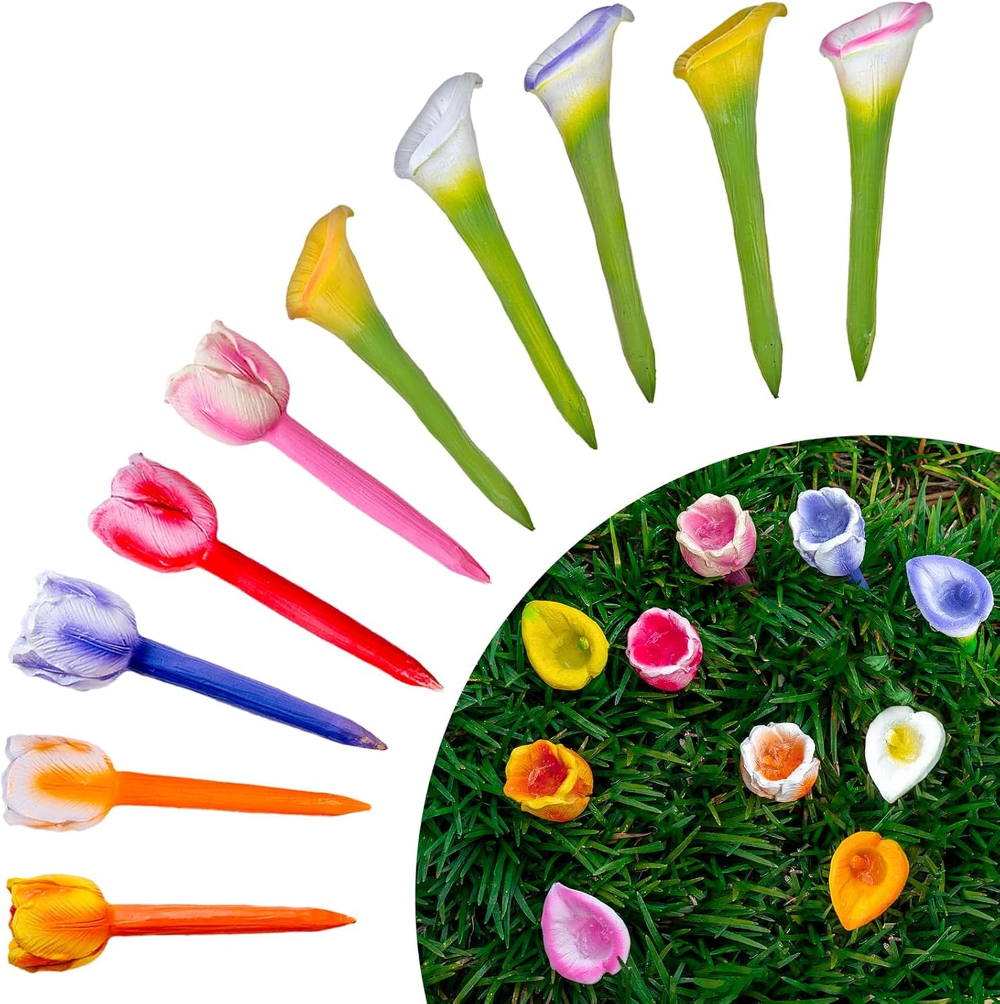 Insect Drinking Water Station, Bee Flower Cups Decor for Garden, Backyard, Porch, Balcony | Water Feeder for Bee, Butterfly, Ladybug, Wasp and More (Multicolor, Tulip + Petunia)